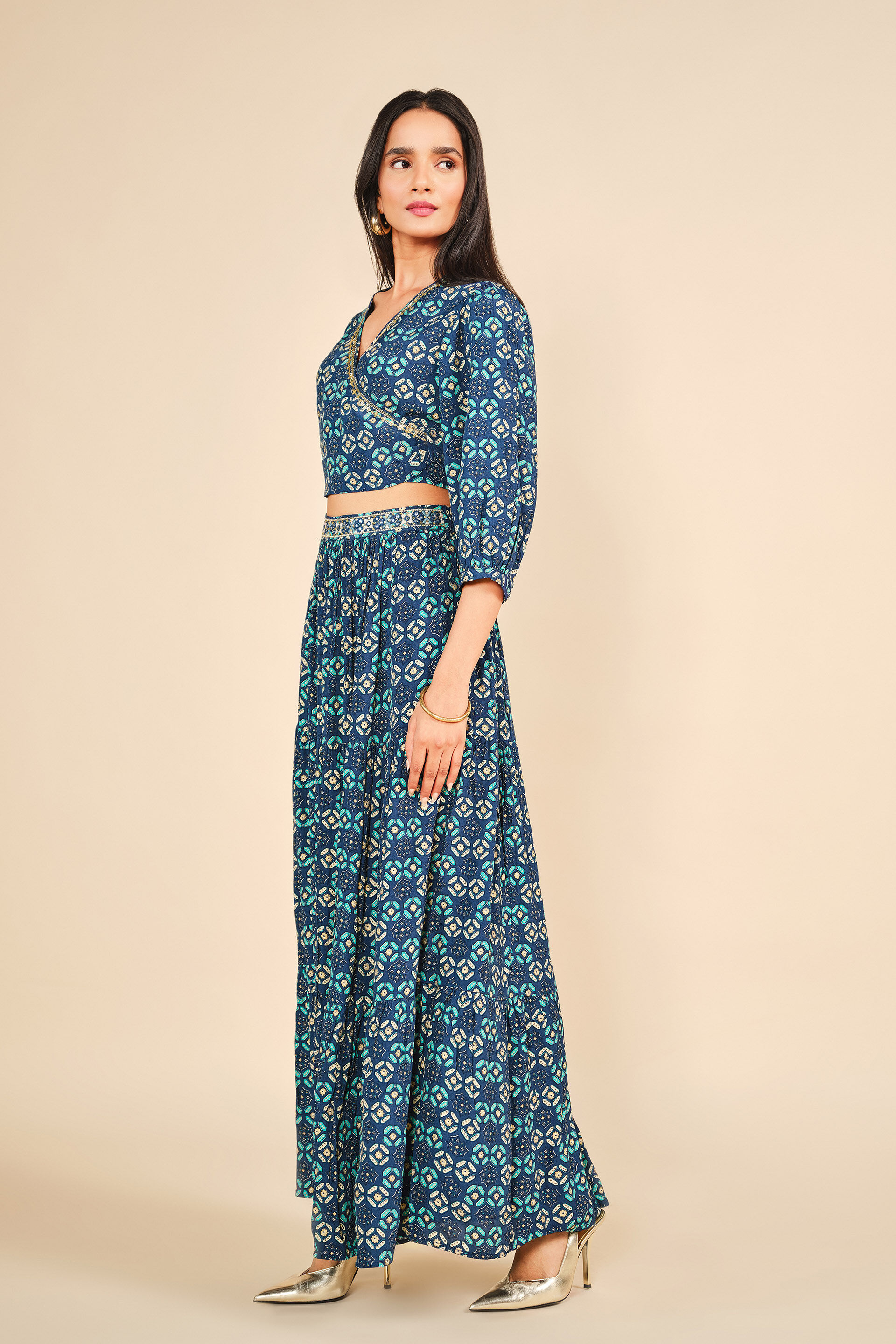 Shaam Suhaana Skirt Set, Blue, image 2