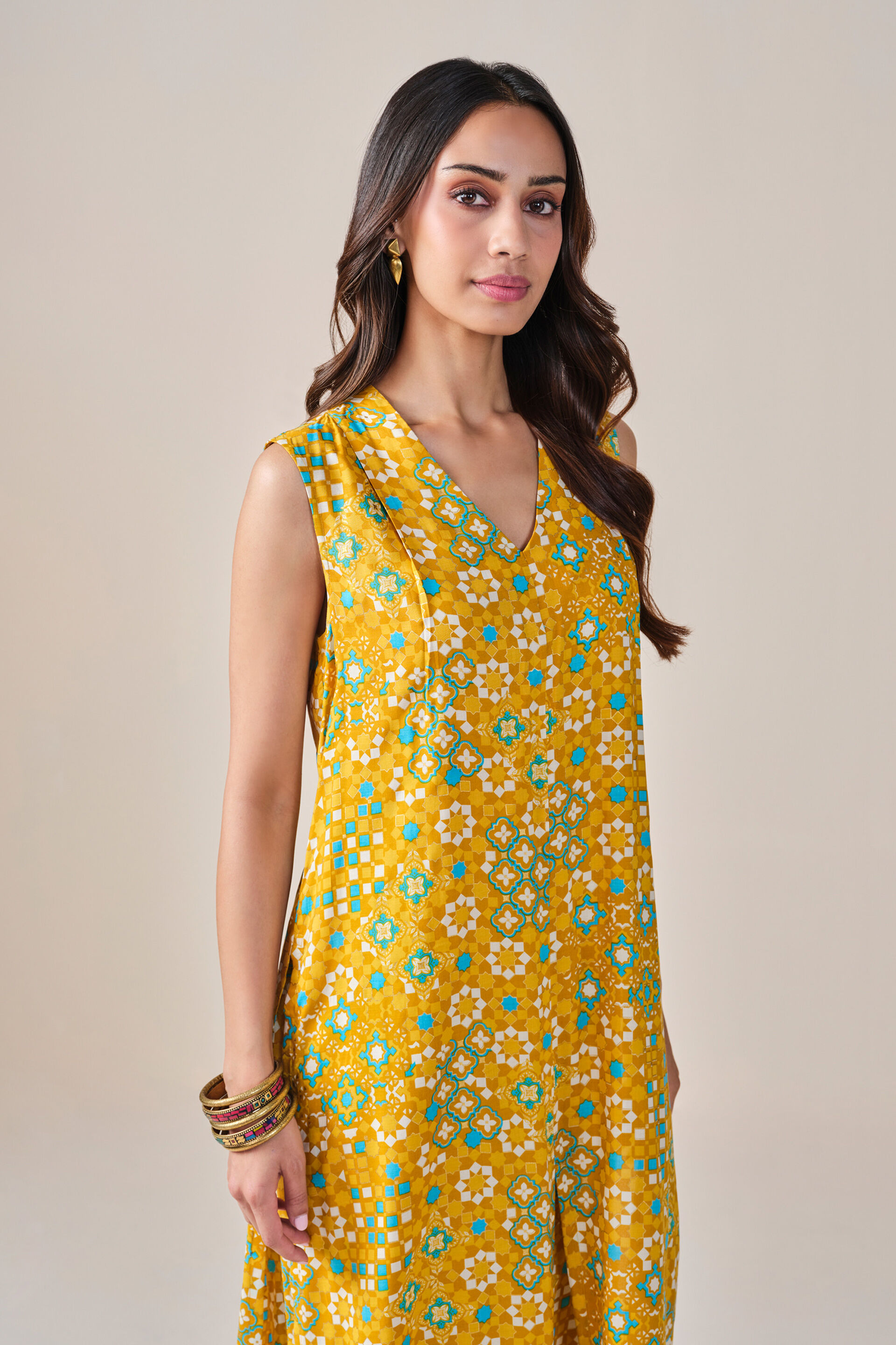 Mustard Viscose Co-ord Set, Mustard, image 3