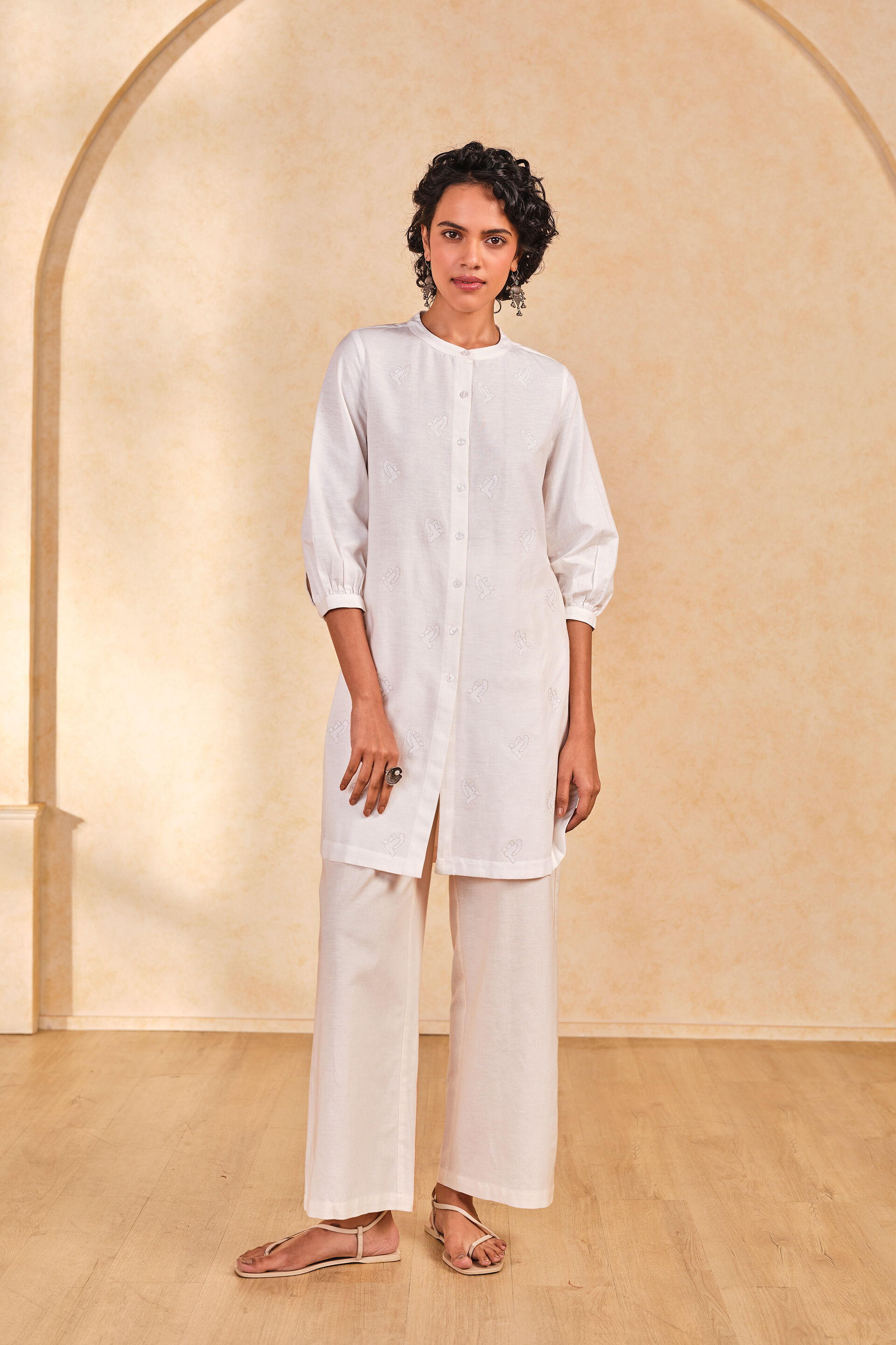 Natural Solid White Tunic, White, image 2