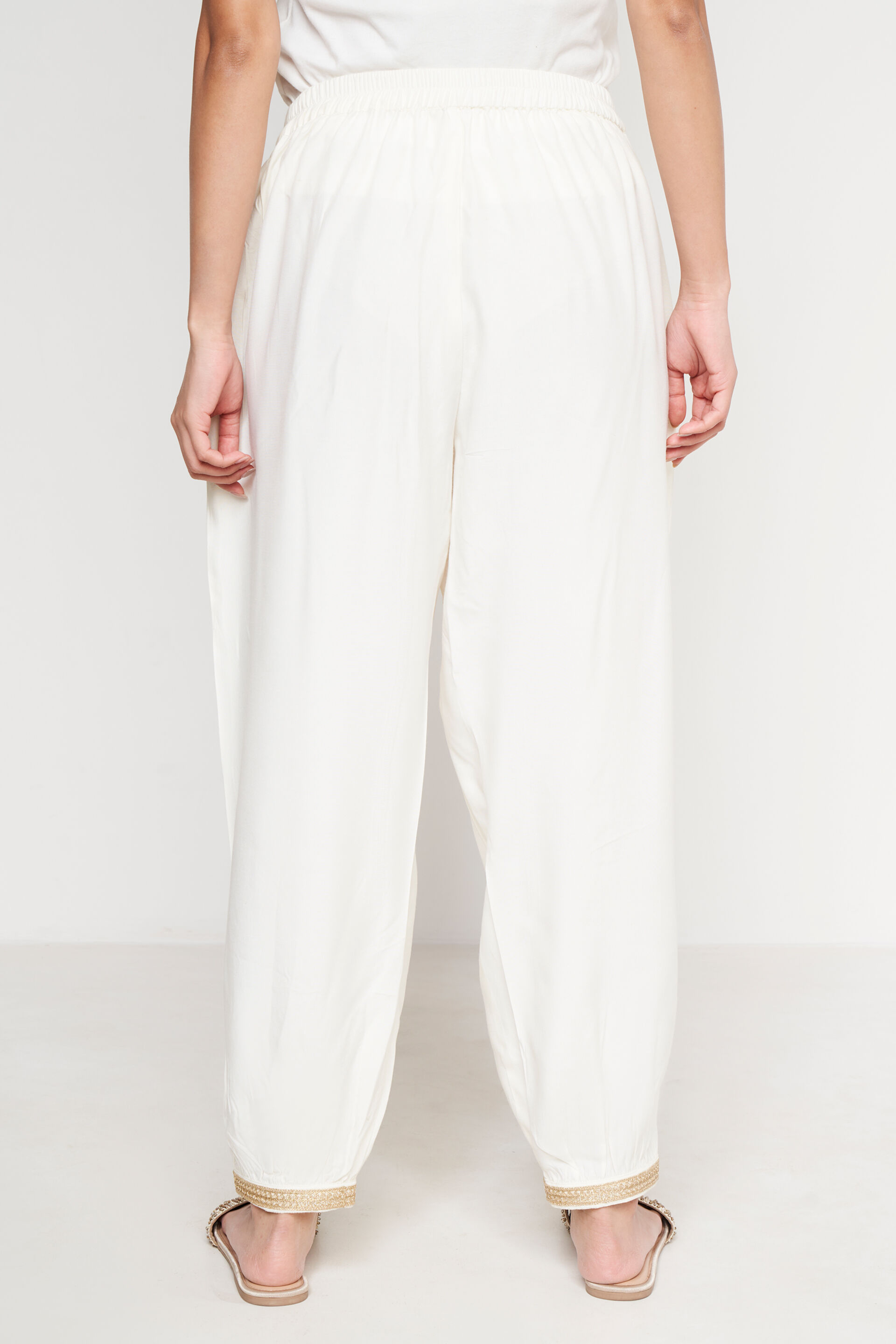 Buy White Cotton Silk Pant For Women by Meghna Panchmatia Online at Aza  Fashions.