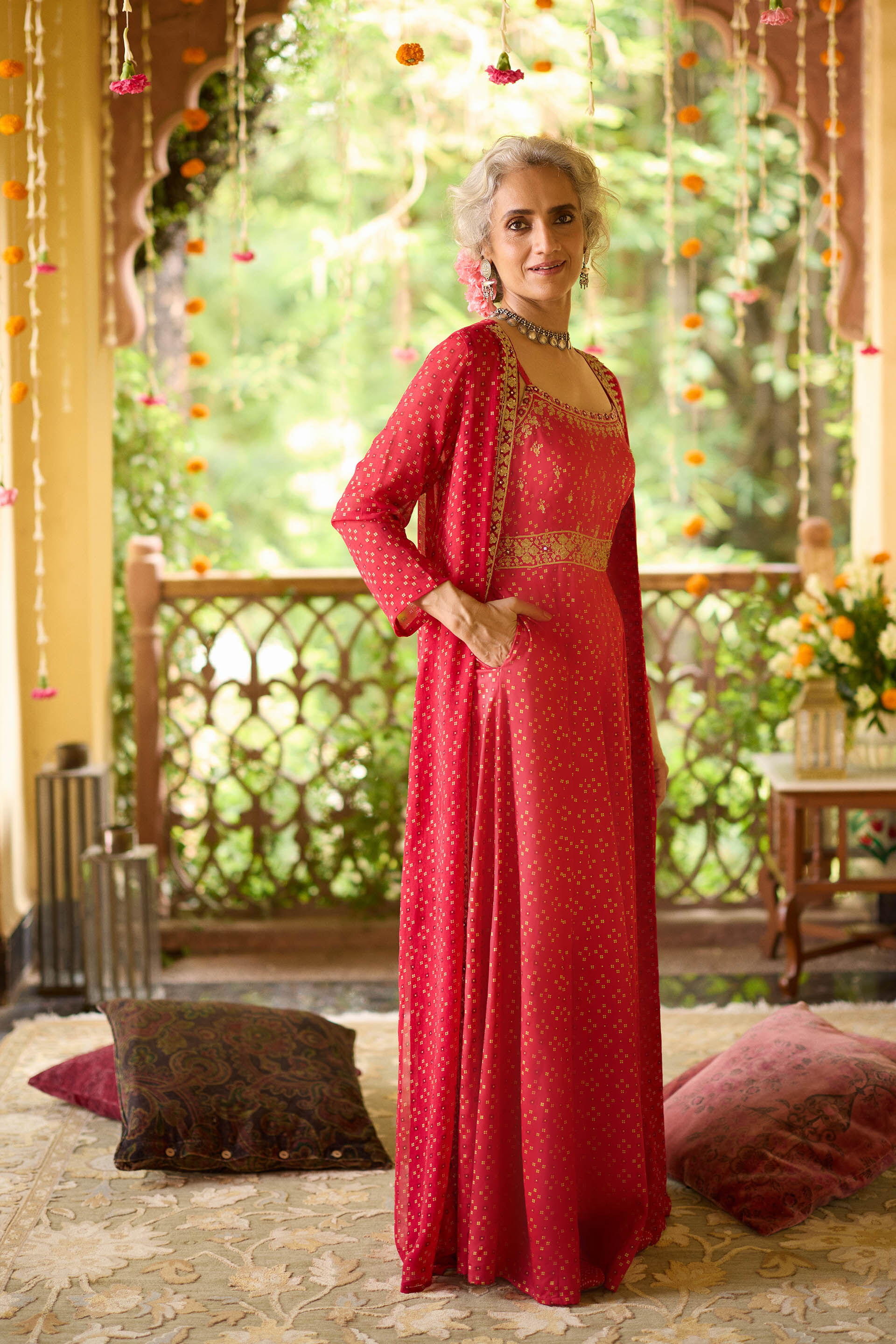 Buy The Mirchi Shrug Set Online for Women from Globaldesi F24M532P_RED