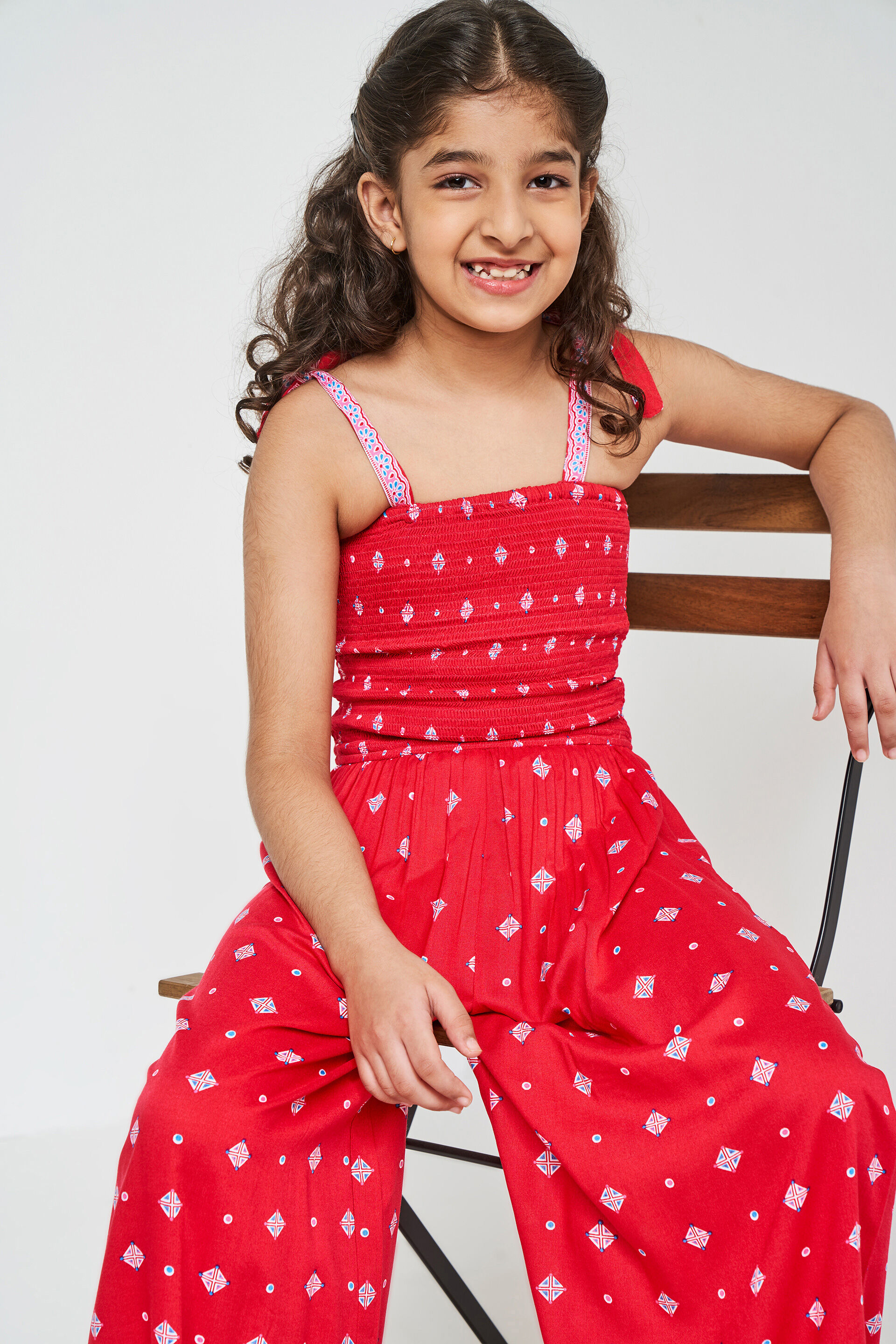 Red Geometric Straight Jumpsuit, Red, image 5