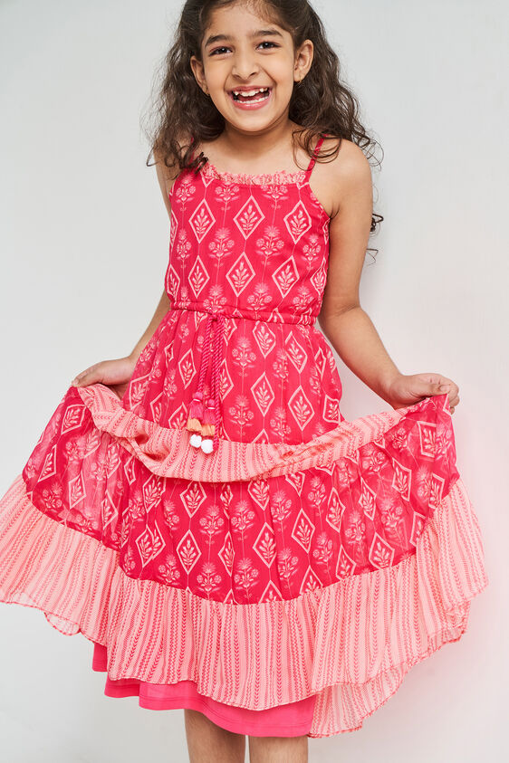 Pink Floral Flared Gown, Pink, image 2