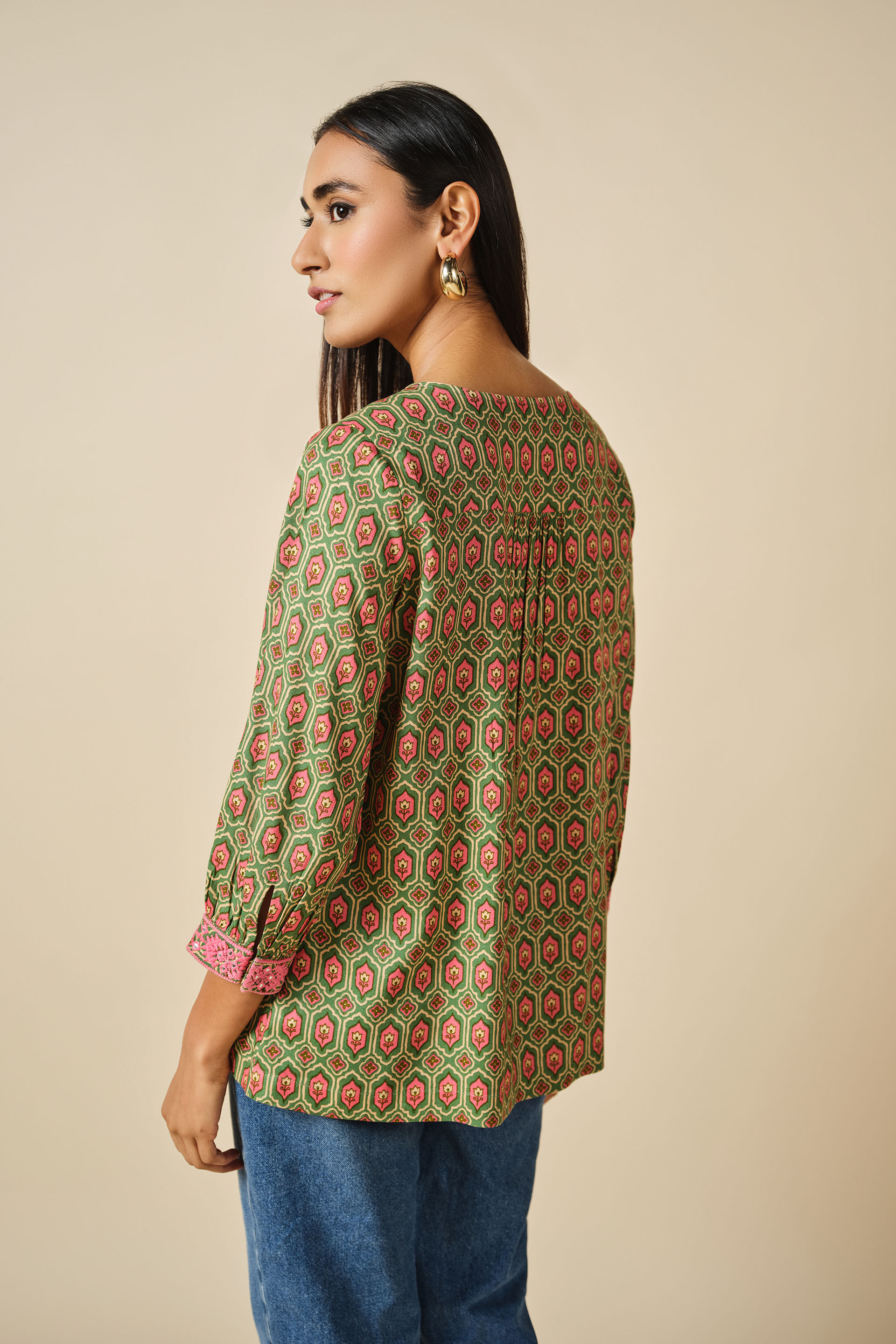 Gulnoor Top, Green, image 3