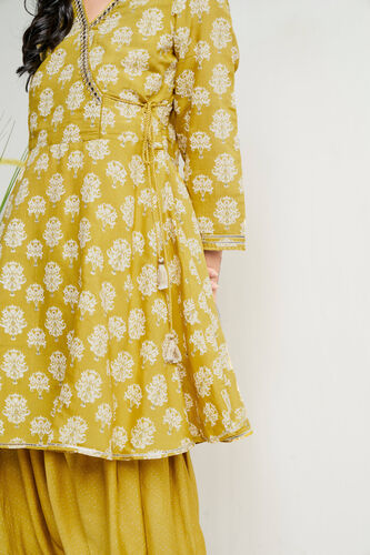 Mustard Floral Flared Suit, Mustard, image 13