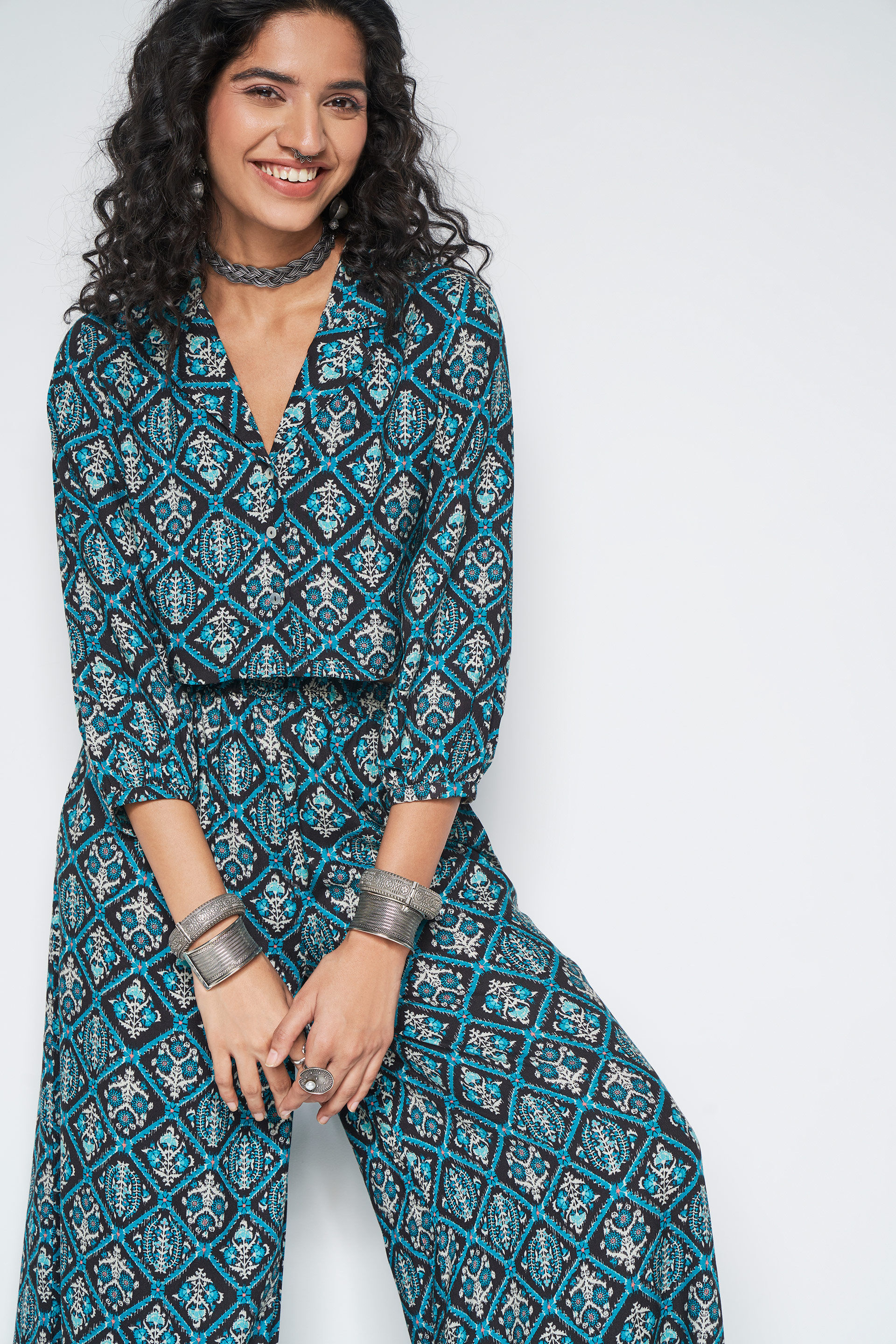 Teal Floral Co-ords Set, Teal, image 6