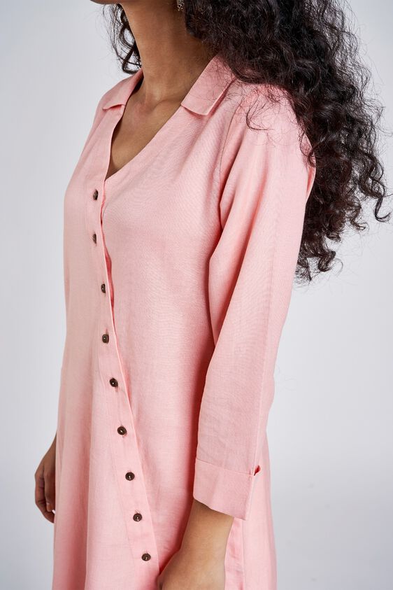 7 - Pink Solid Three-Quarter Sleeves Tunic, image 7