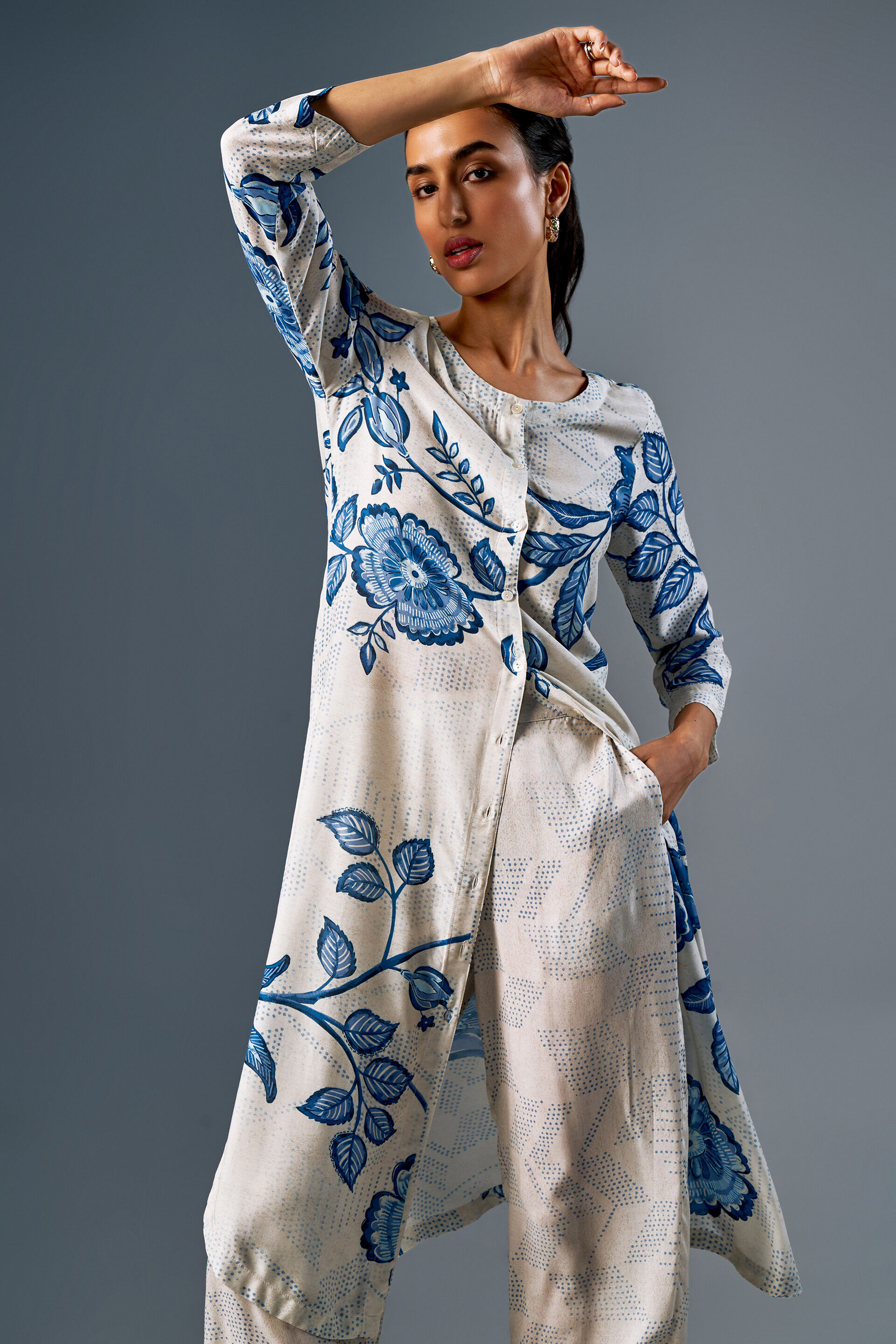 Bahara White Kurta Set, Off White, image 3
