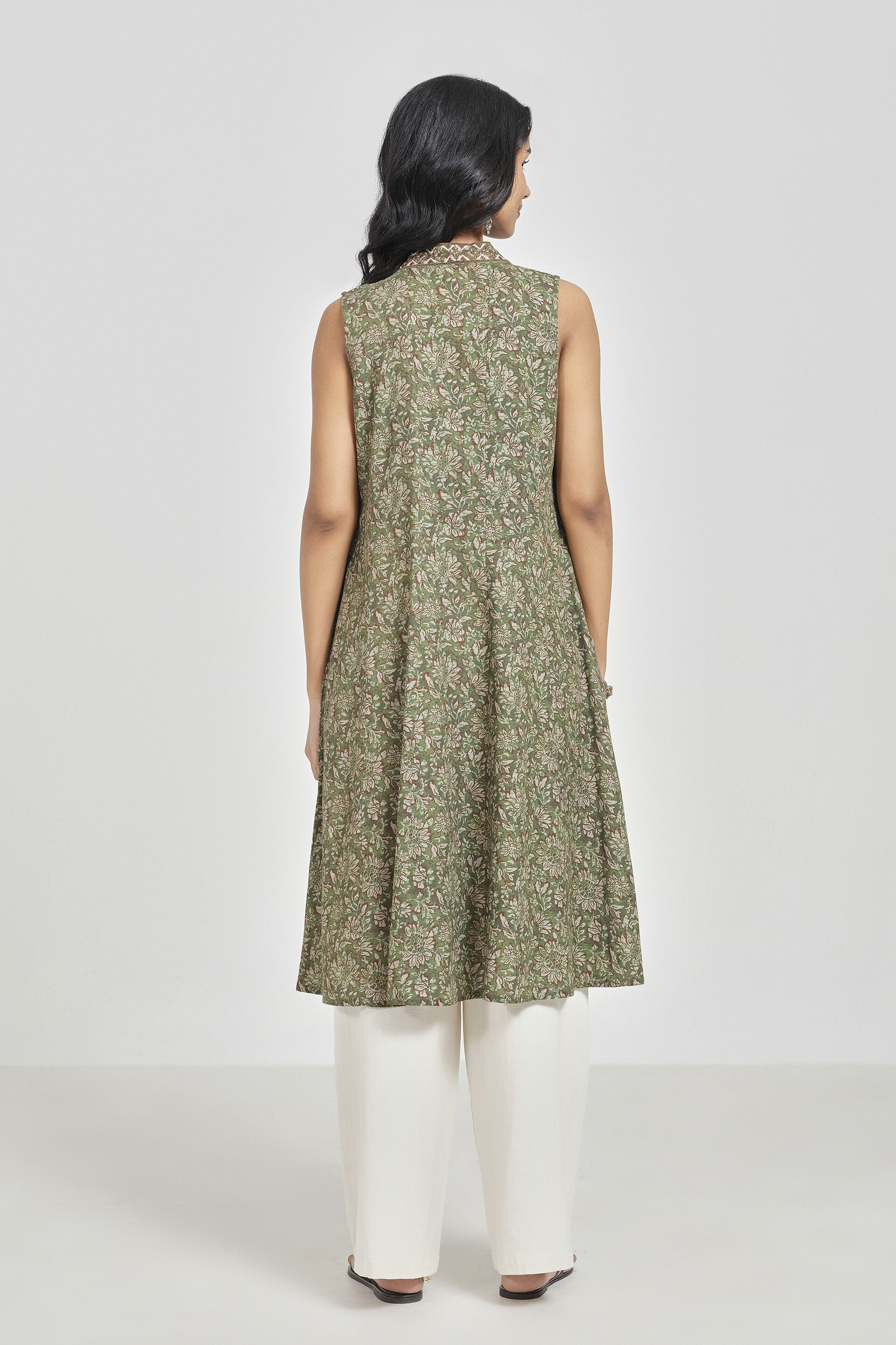 Bageecha Olive Kurta, Olive, image 5