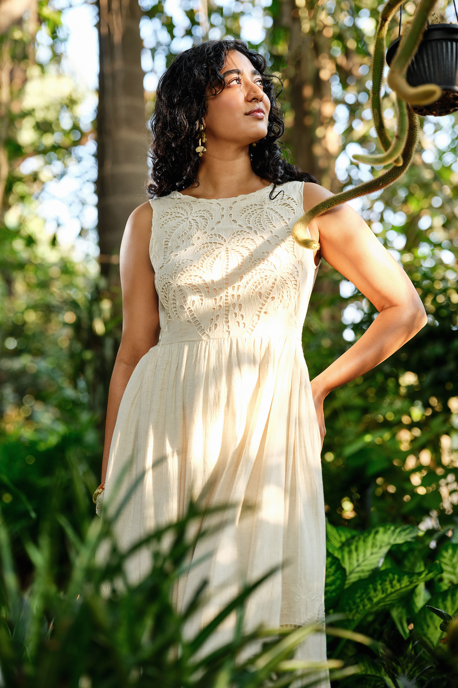 Zoha Schiffli Maxi Dress, Natural, image 4