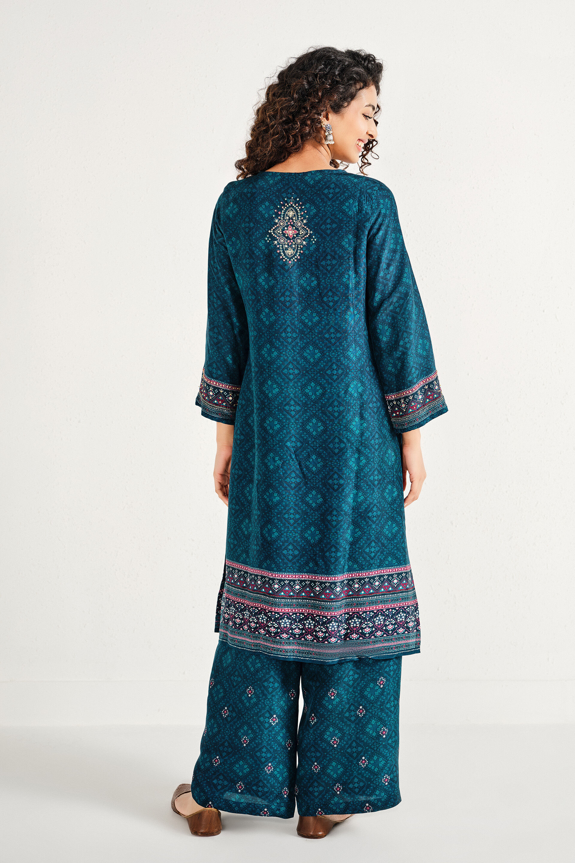 Dahlia Blue Kurta Set, Indigo, image 6