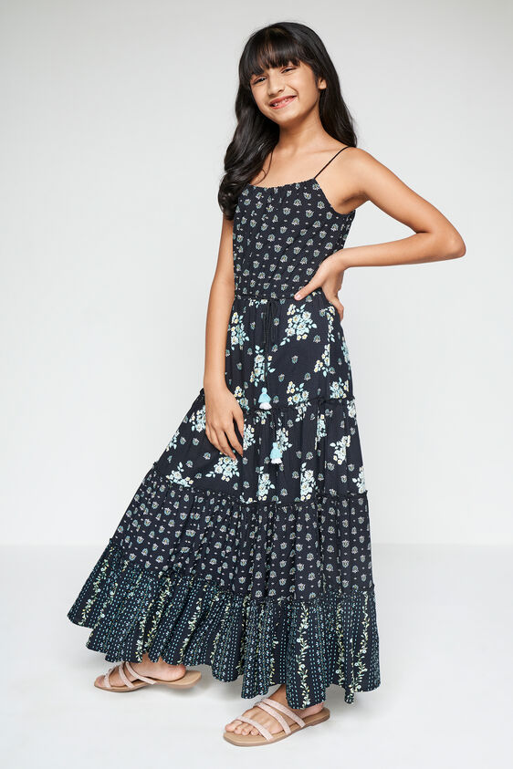 Floral Maxi Dess, Black, image 1