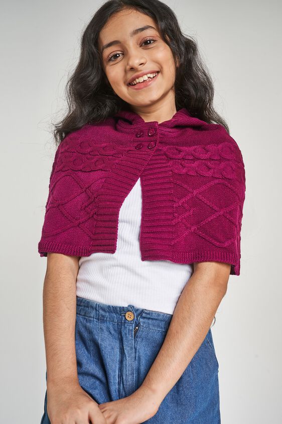 2 - Purple Hooded Cape Jacket, image 2