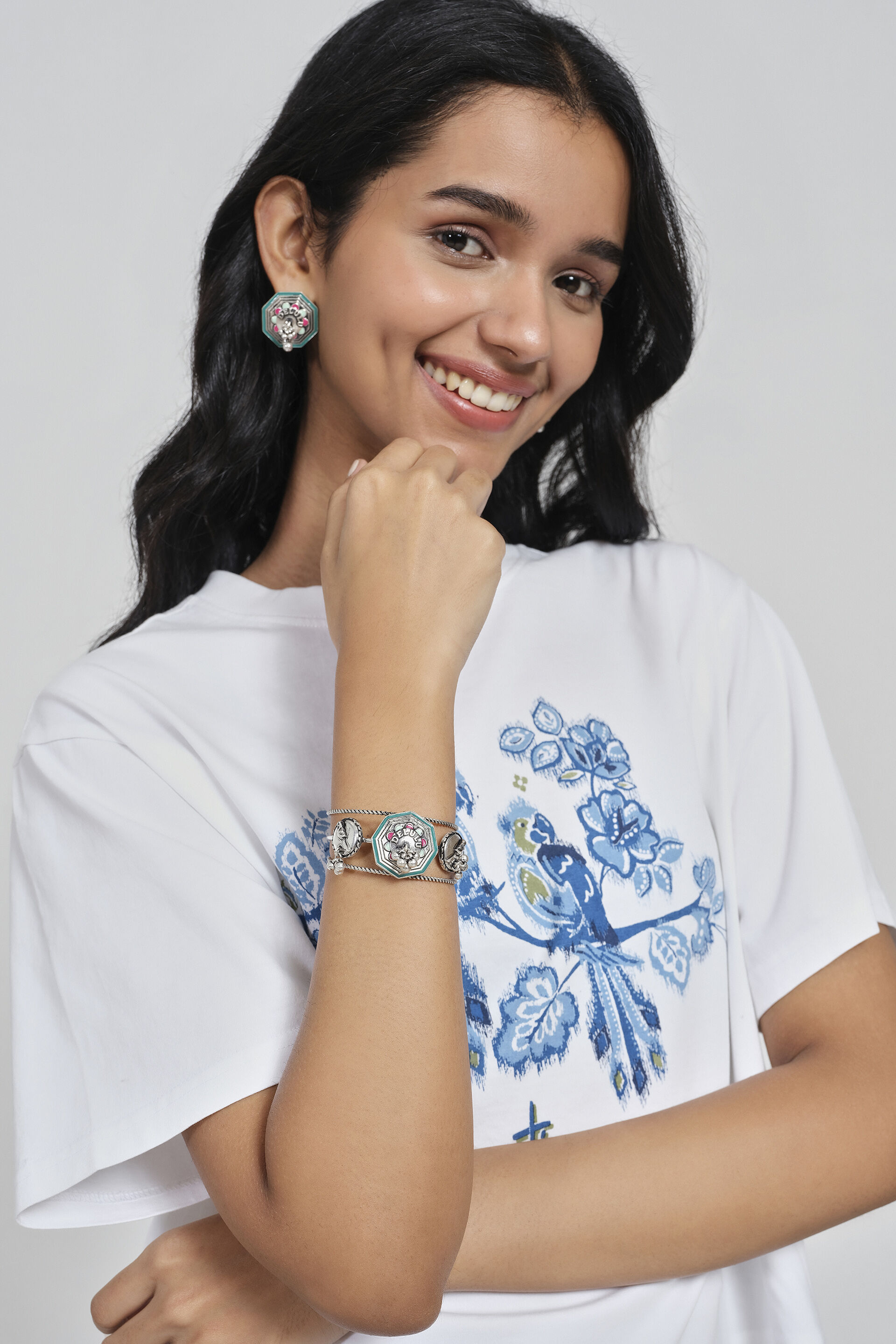 Tropical Paradise Cotton T-shirt, White, image 4