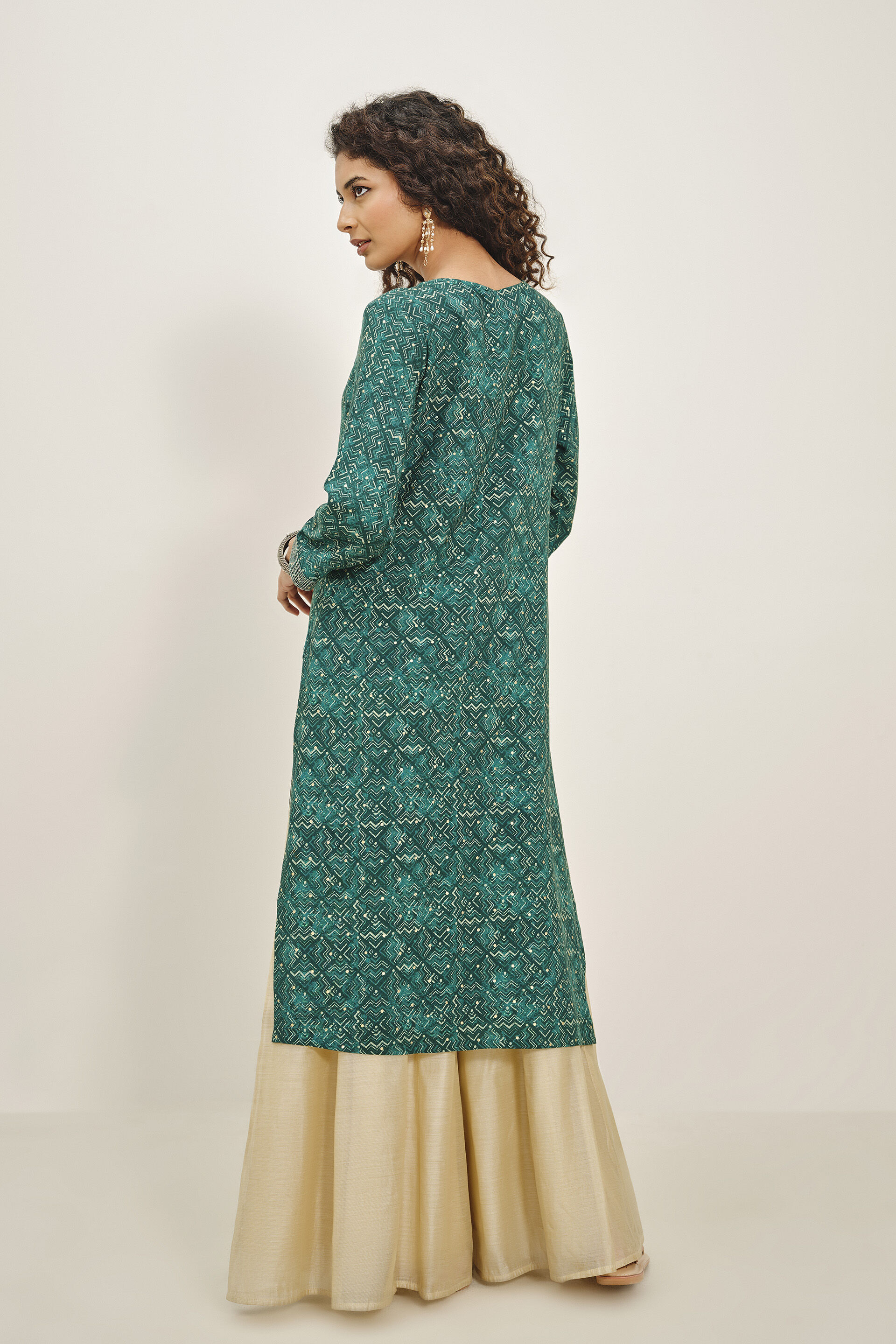 Green Gaatha Kurta, Green, image 3