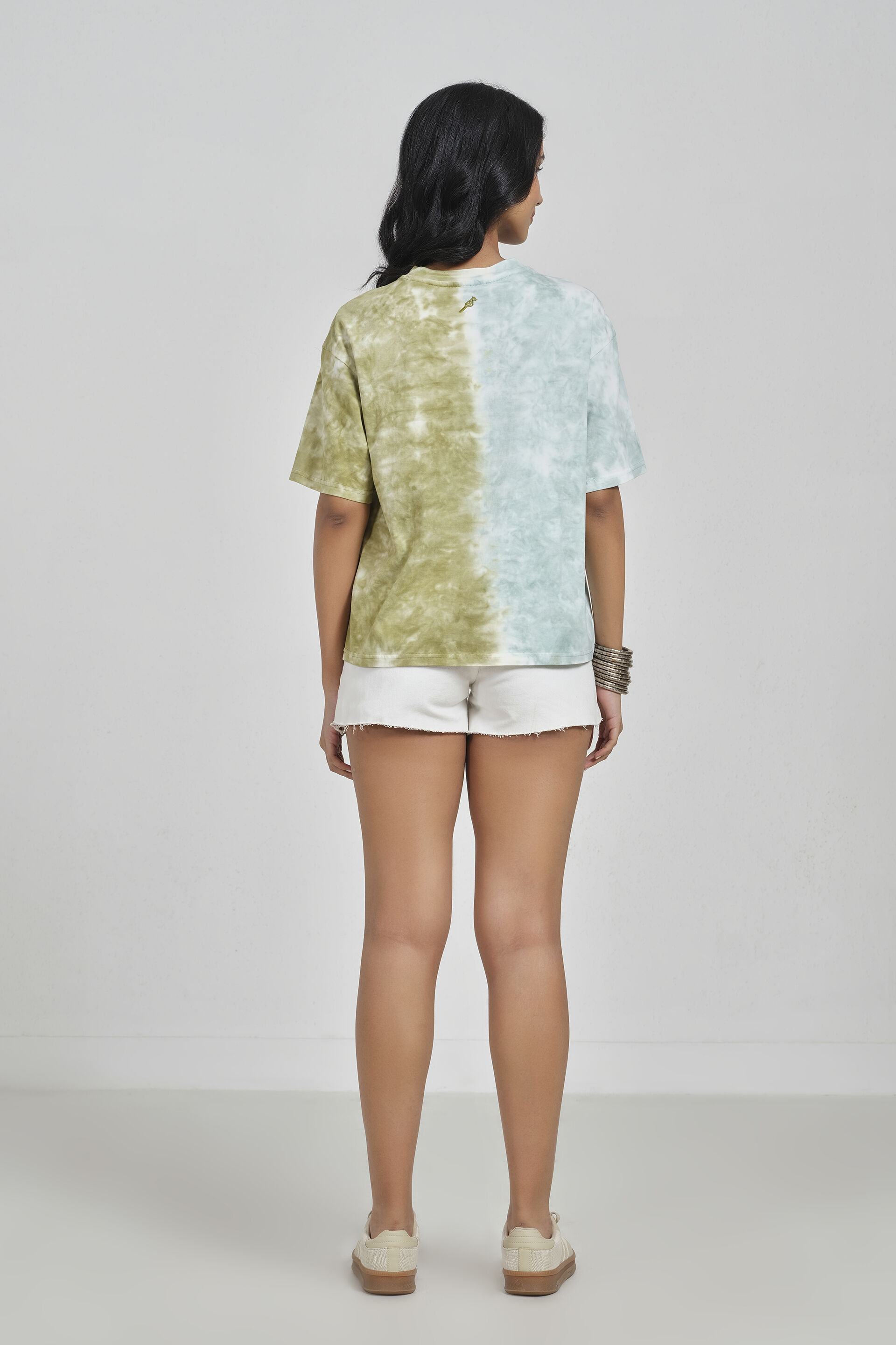 Split Tone Cotton T-Shirt, Teal, image 5