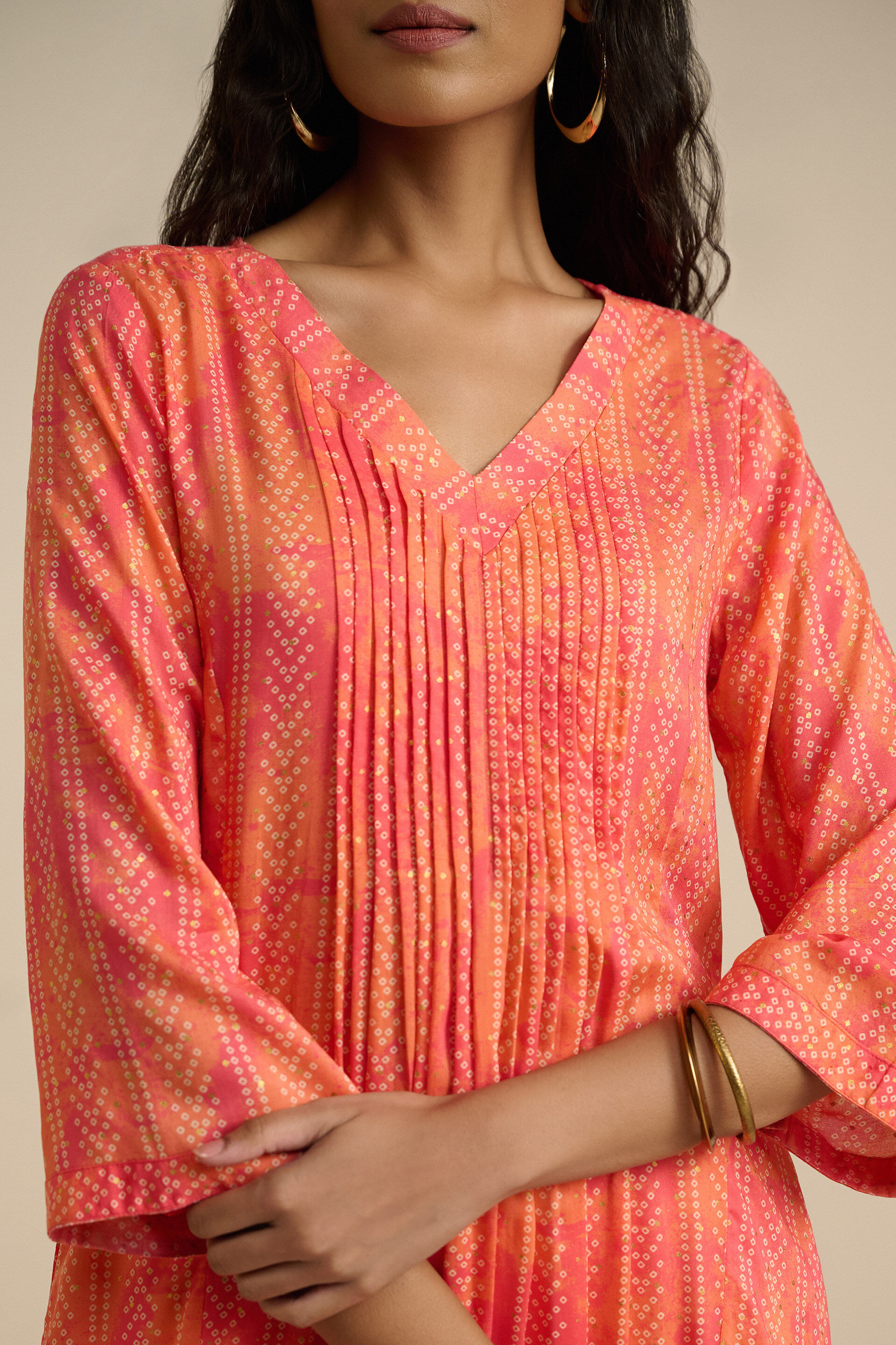 Saundhi Sa Modal Kurta, Coral, image 5