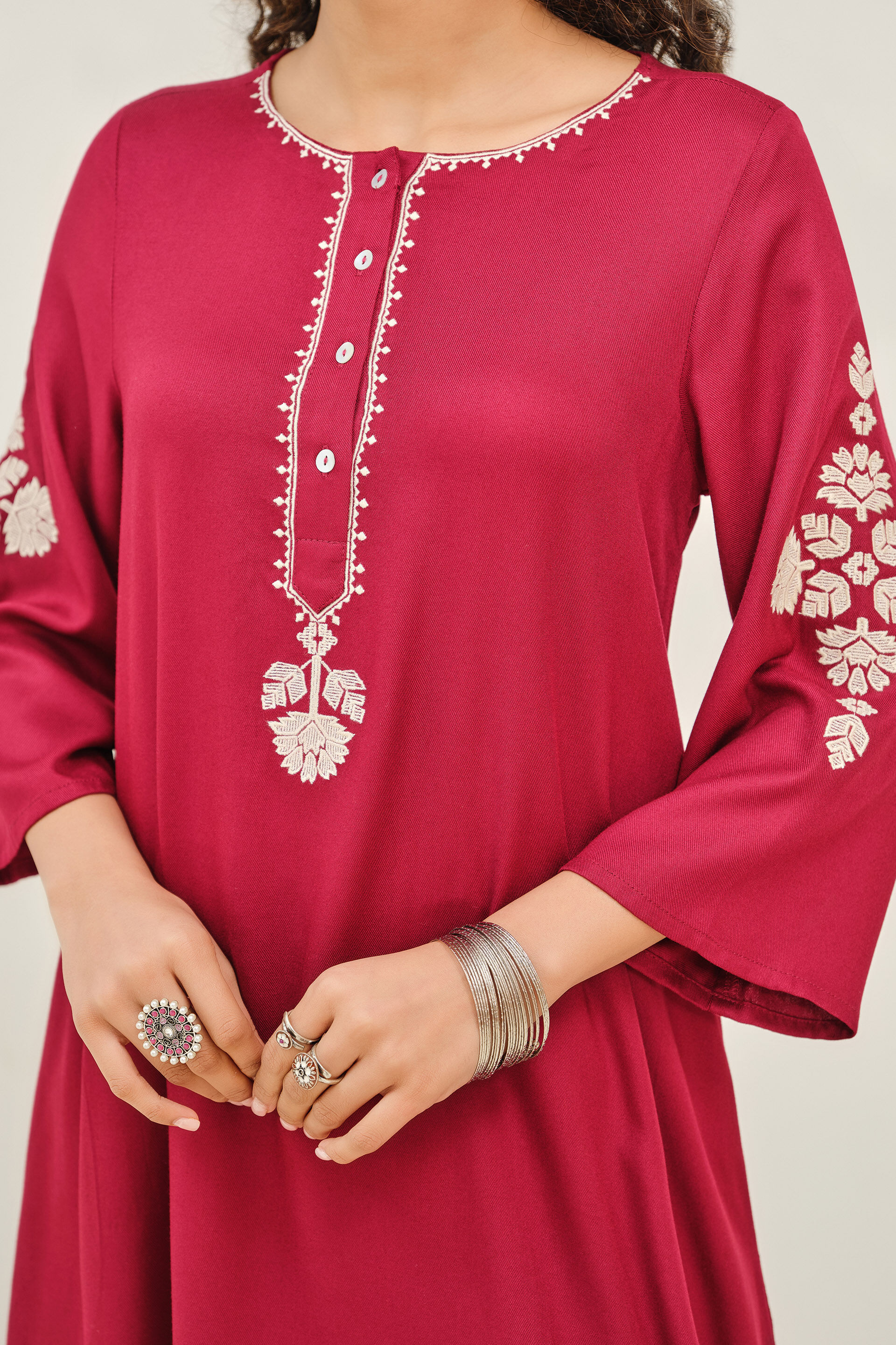 Anar Blossom Tunic, Wine, image 5