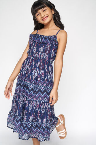 1 - Indigo Gathers And Pleats Trapeze Gown, image 1