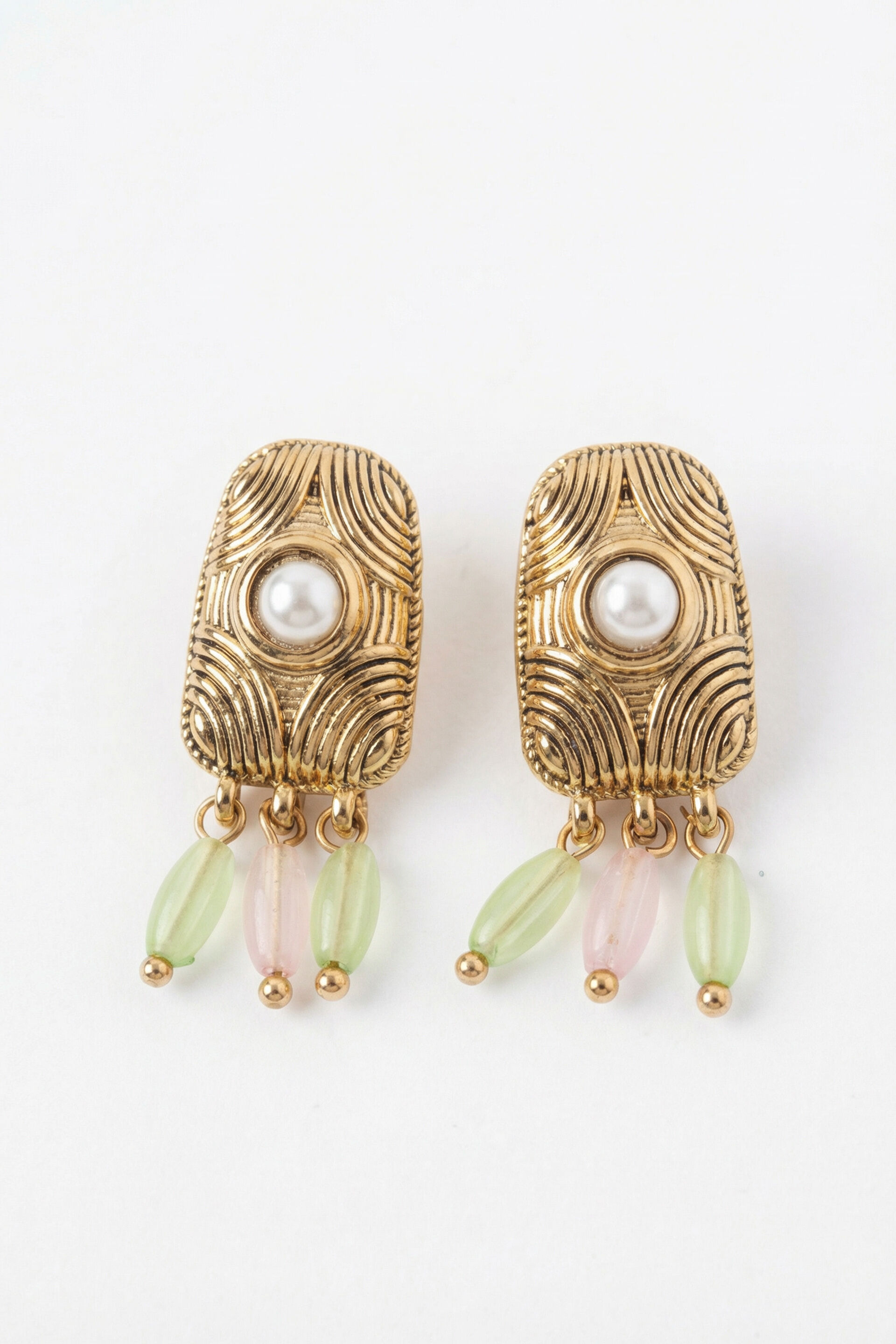 Pink Mint Bead Accent Earrings, , image 2