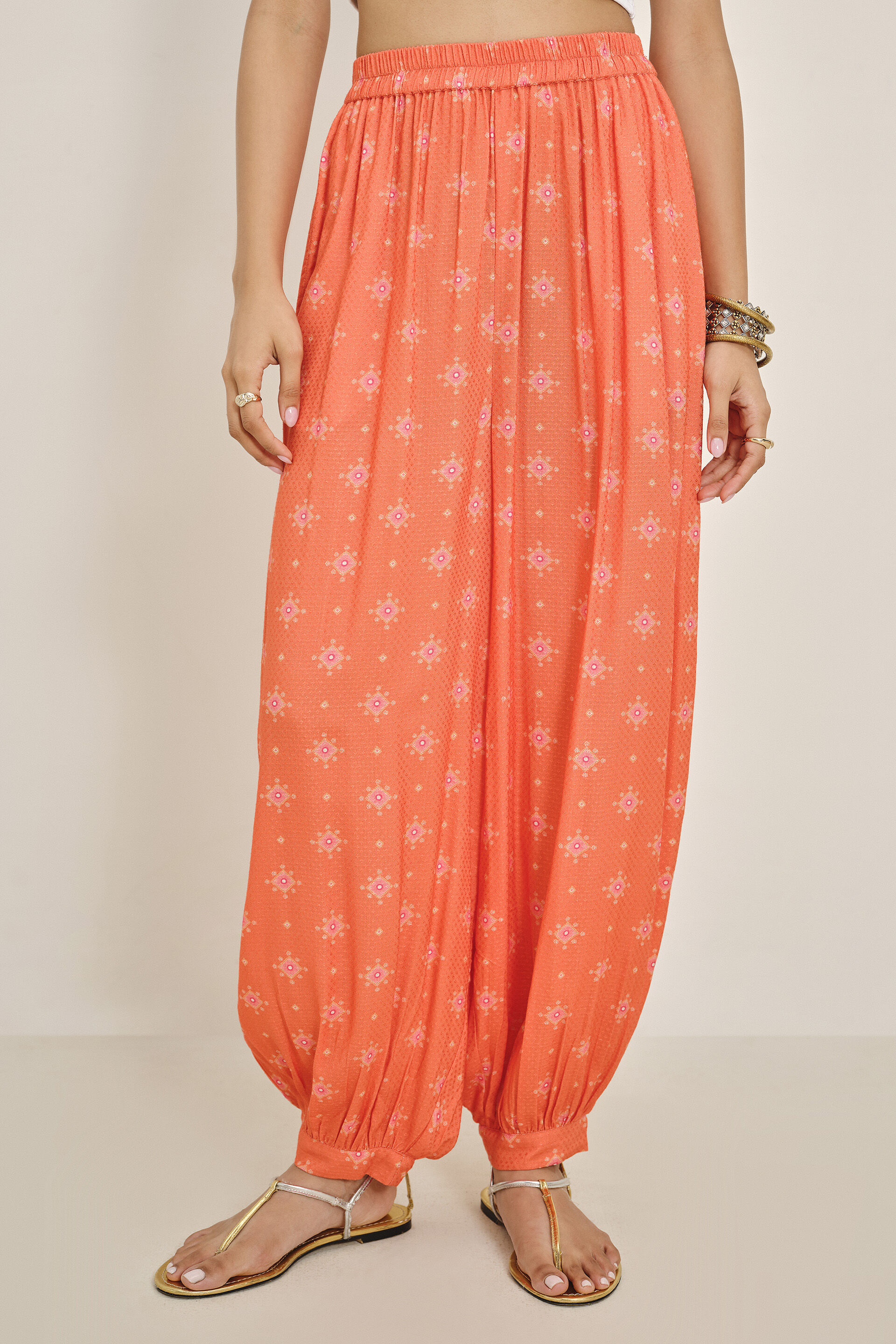 Saffron Sair Harem Pants, Orange, image 2