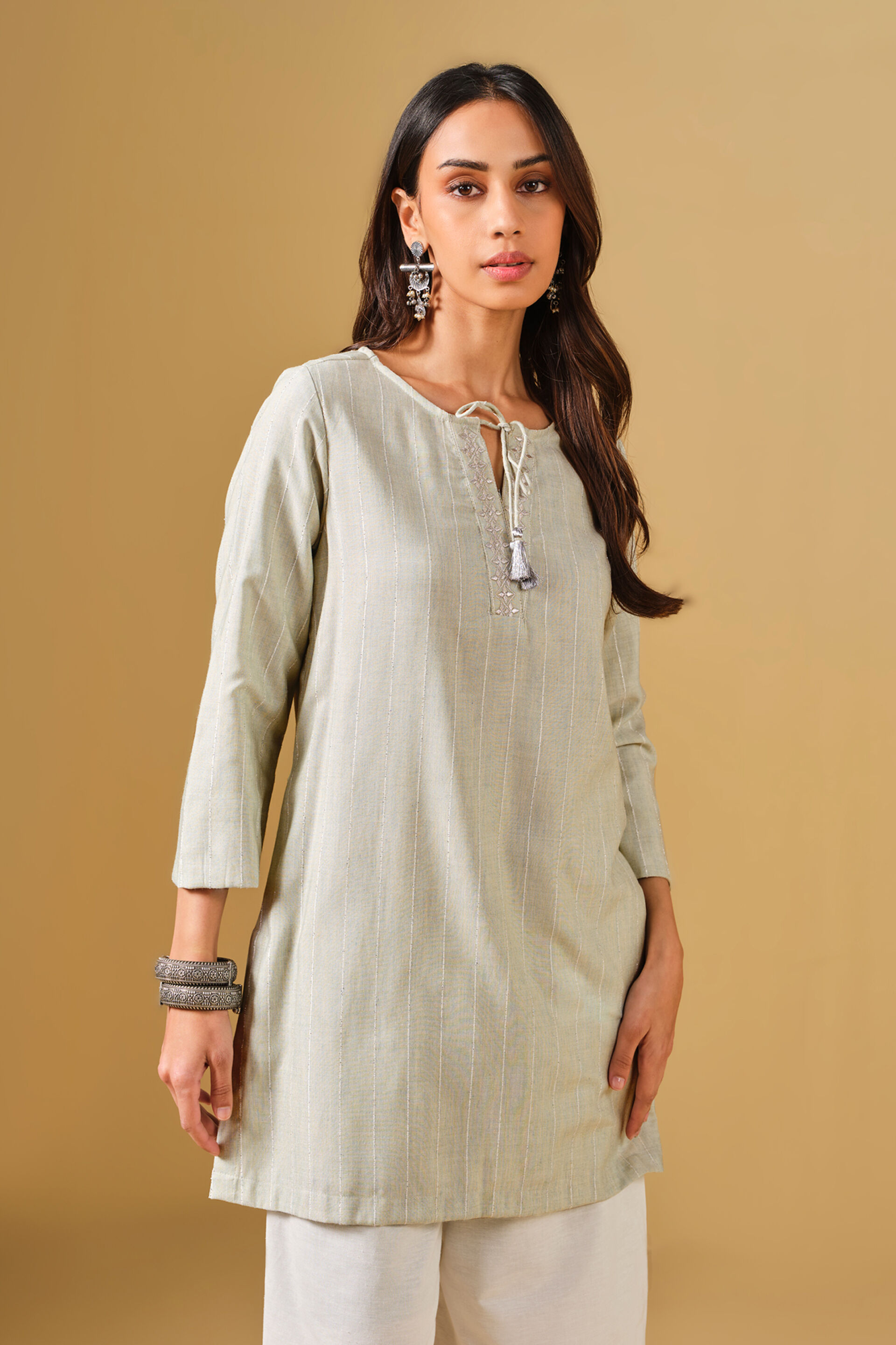 Embroidered Mint Green Tunic, Mint, image 2