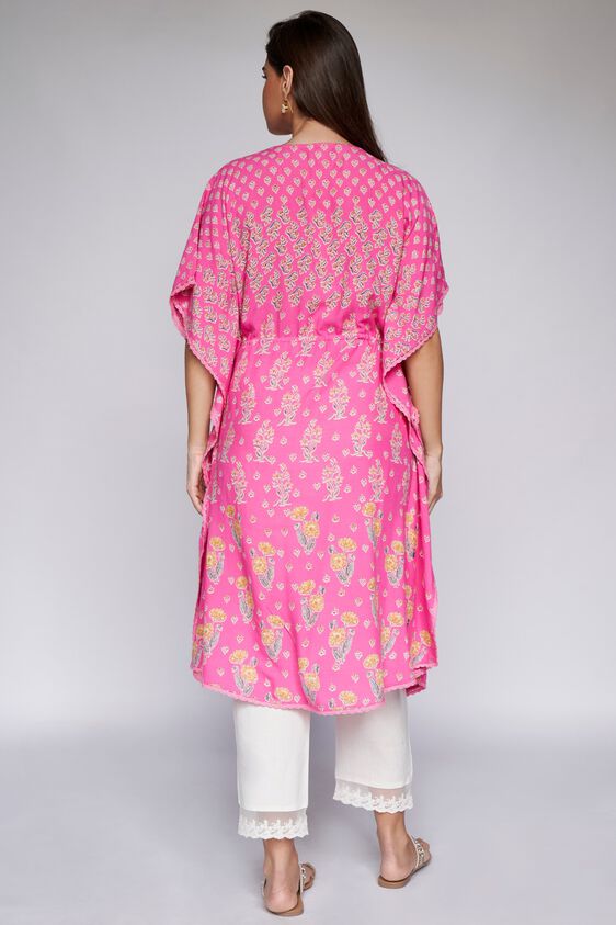 4 - Pink Floral Kaftan Kurta, image 4