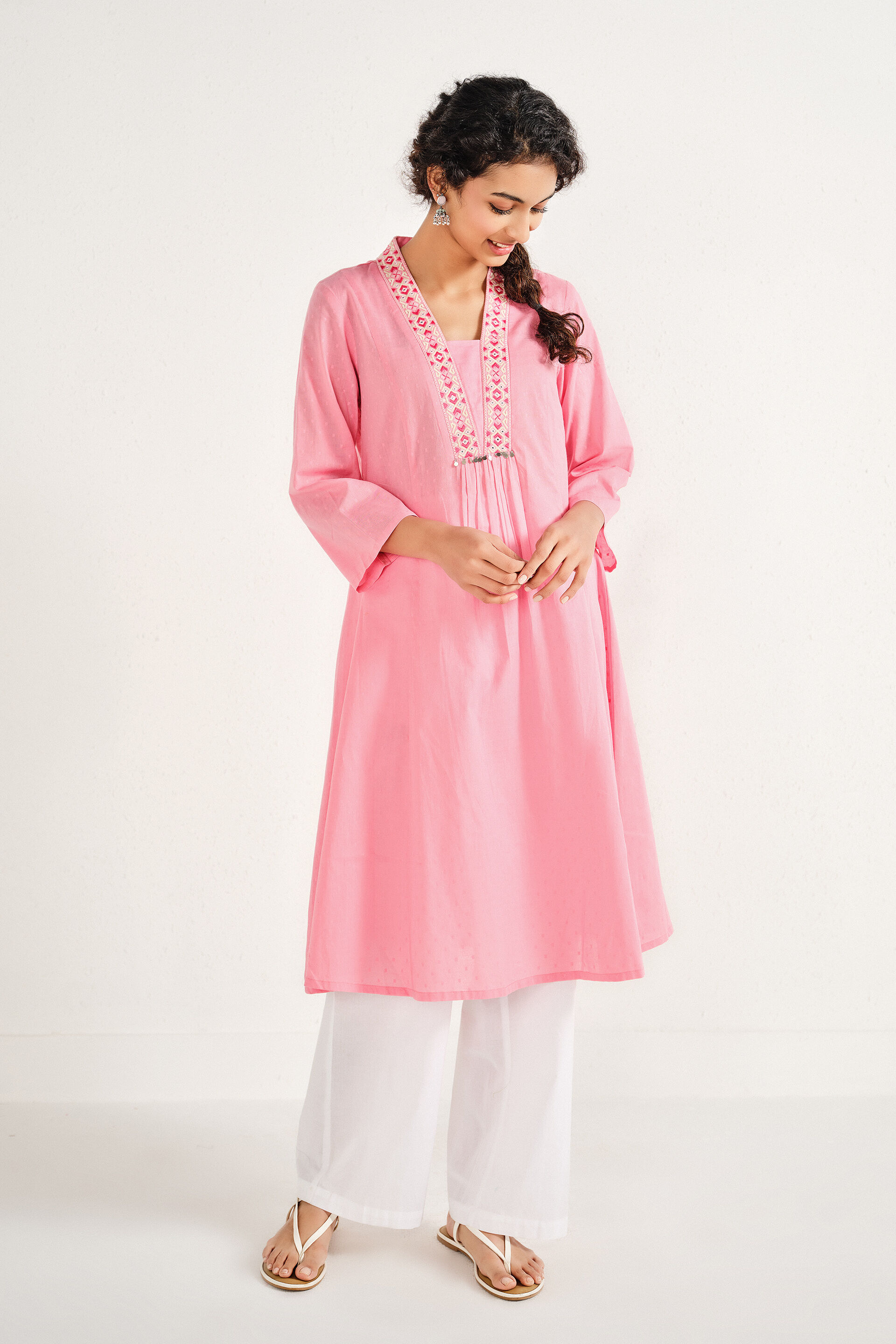Mehroz Pink Kurta, Pink, image 4