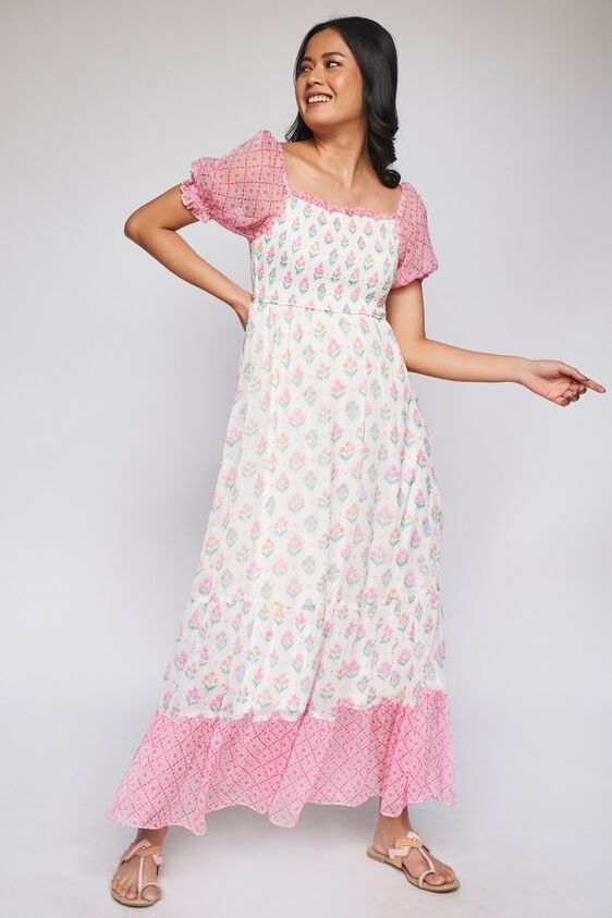 2 - Pink Floral Fit & Flare Gown, image 2