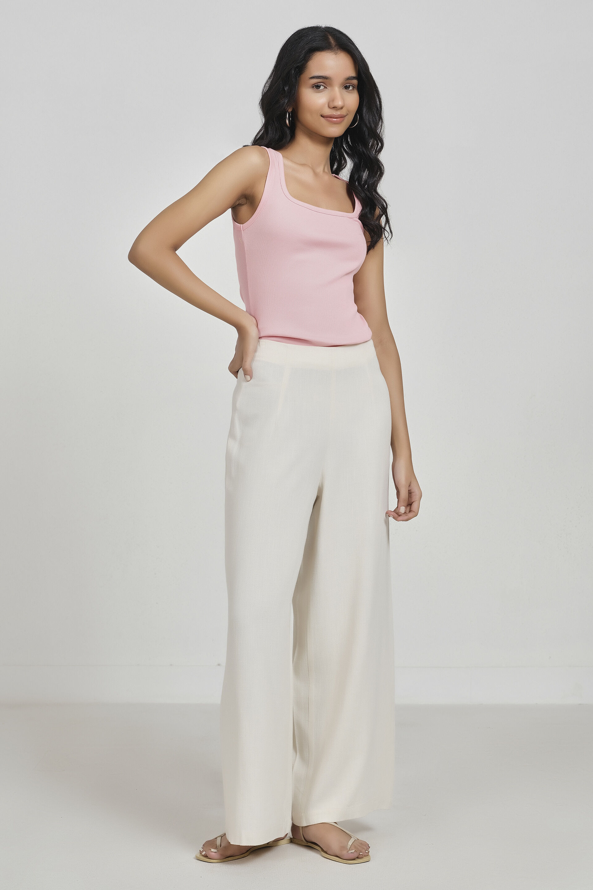 Ivory Straight Pants, Off White, image 3