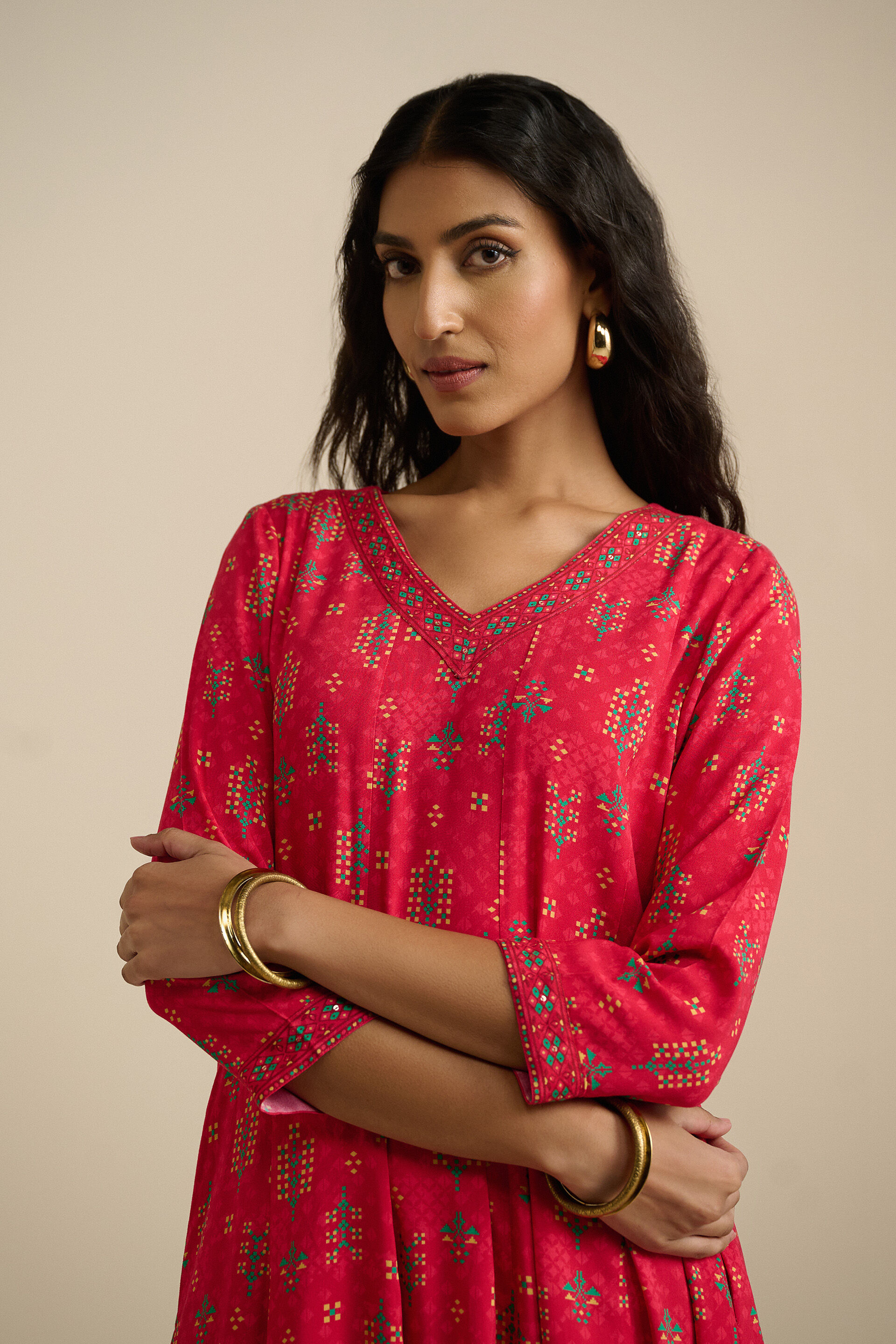 Shudh Desi Kurta, Red, image 4