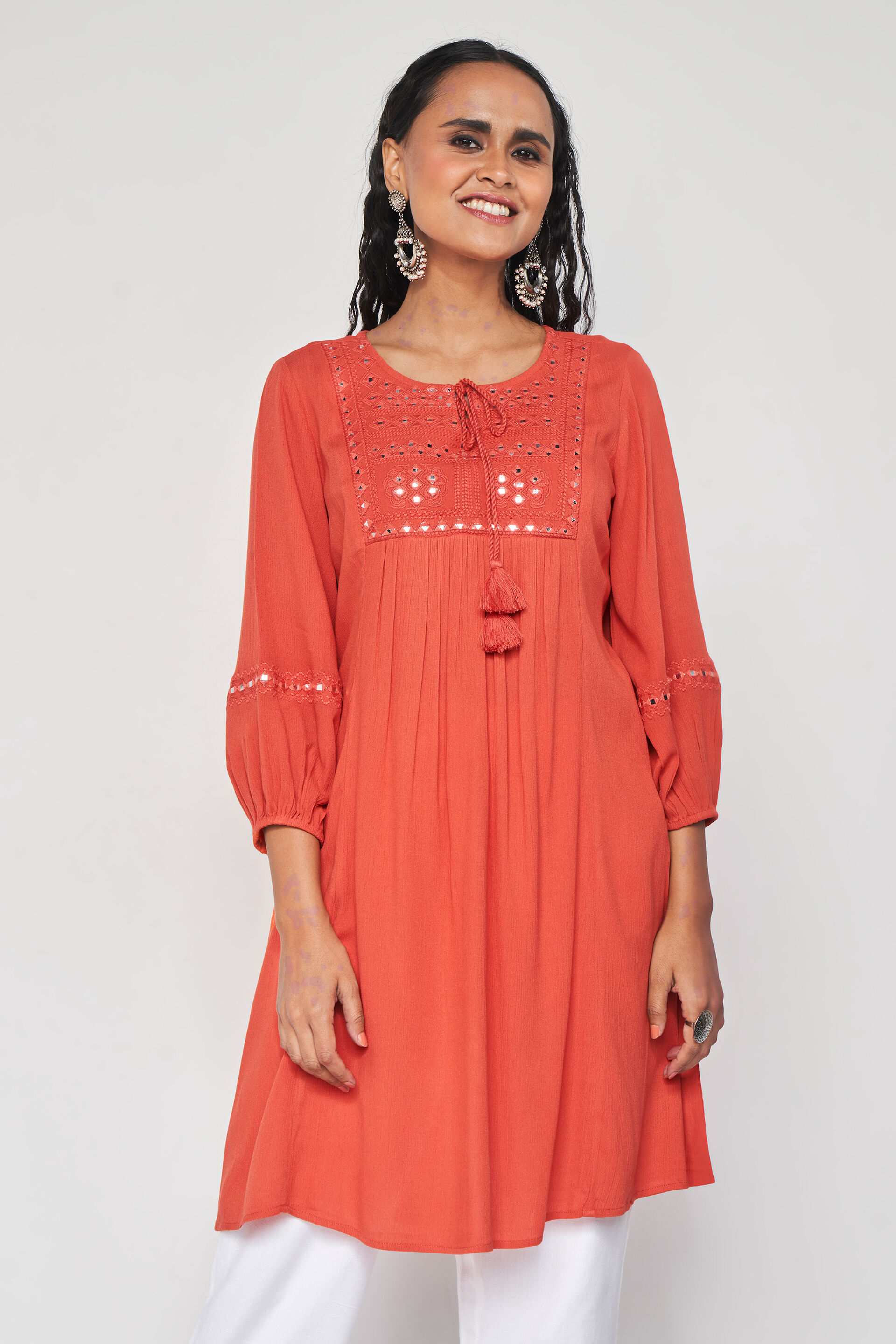global desi orange tunic