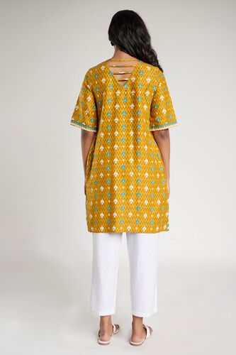 4 - Mustard Abstract Printed Shirt Style Dress, image 4