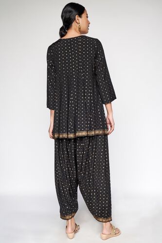 4 - Black Embroidered Fit and Flare Suit, image 4