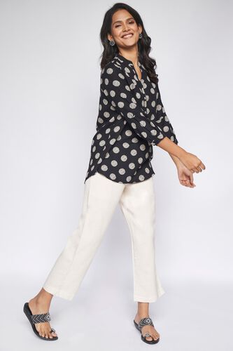 4 - Black Polka Dots Shirt Style Top, image 4