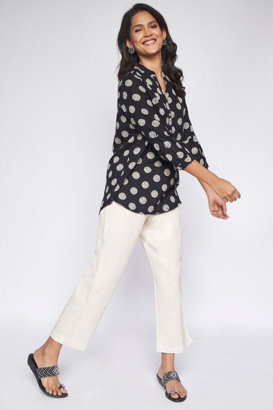 4 - Black Polka Dots Shirt Style Top, image 4