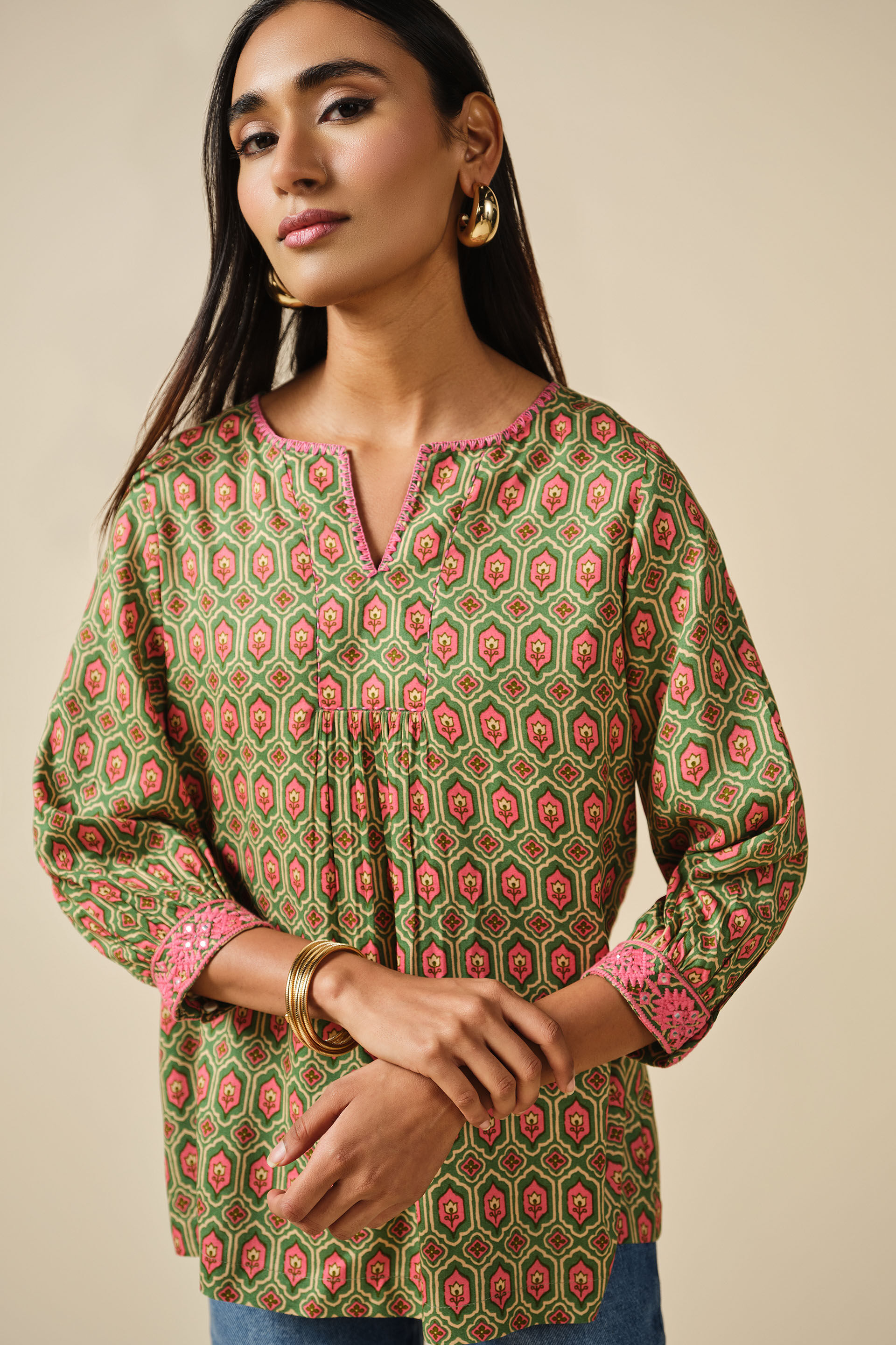 Gulnoor Top, Green, image 5