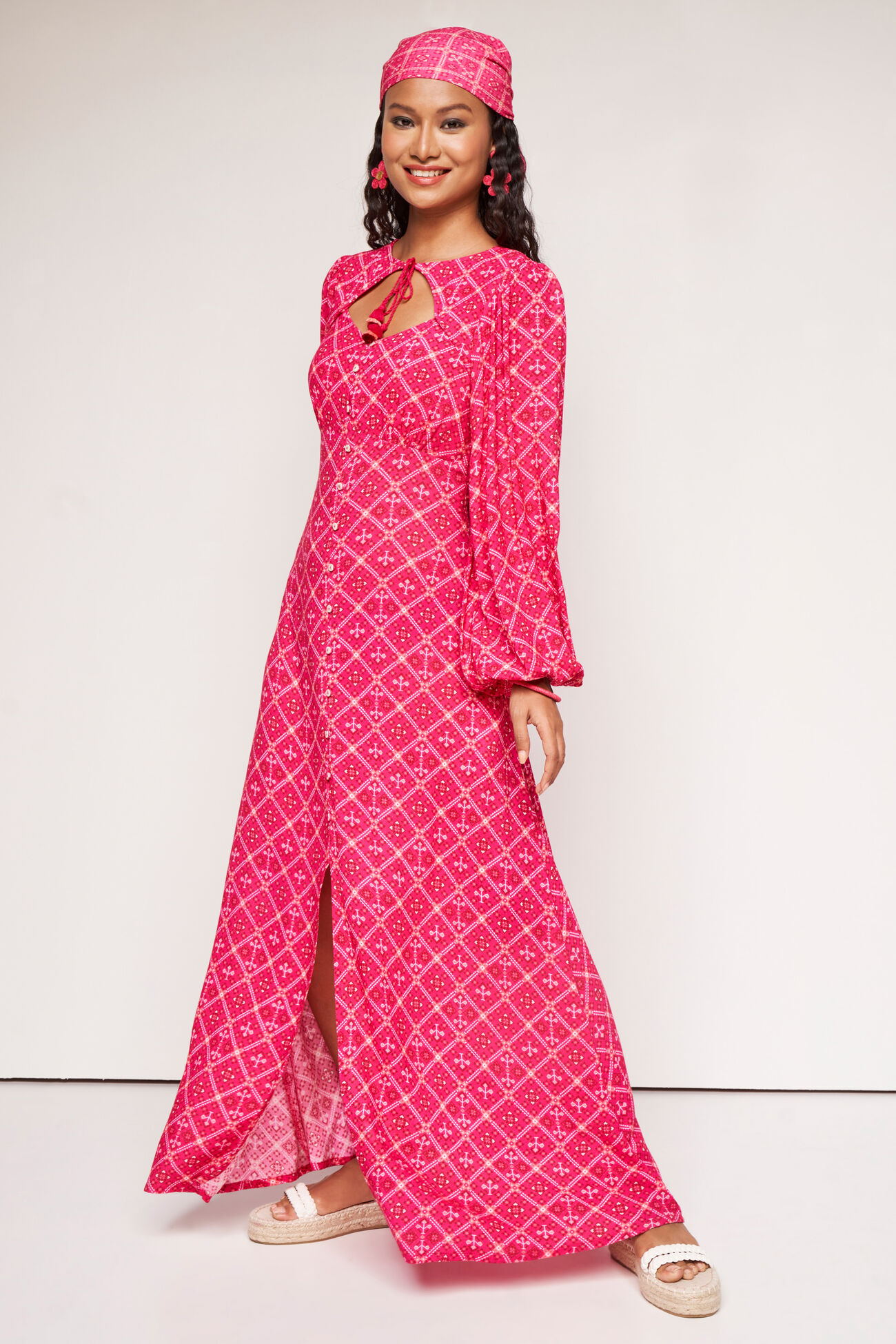 Kamal Front-Slit Maxi Dress, Pink, image 2