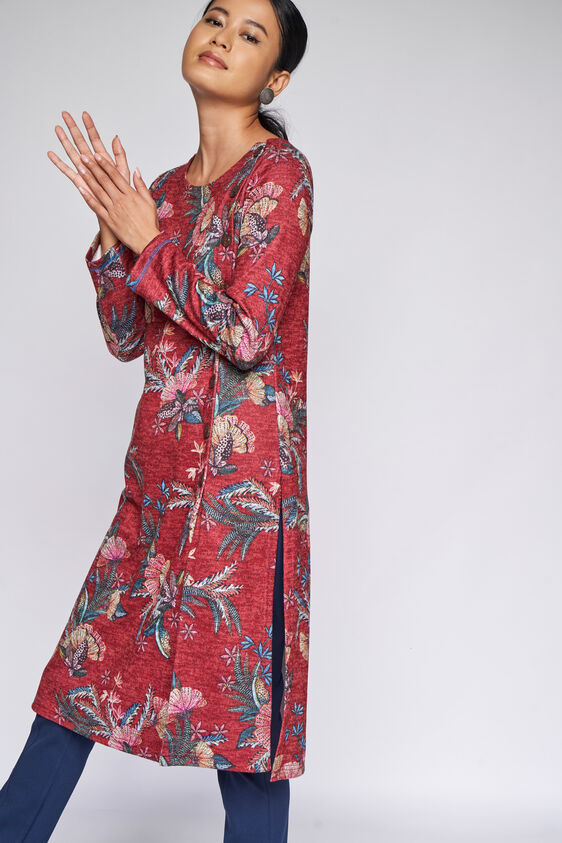 4 - Red Floral Straight Tunic, image 4