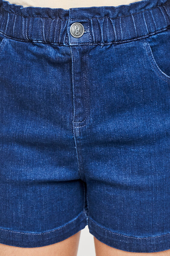 Blue Solid Straight Shorts, Blue, image 4