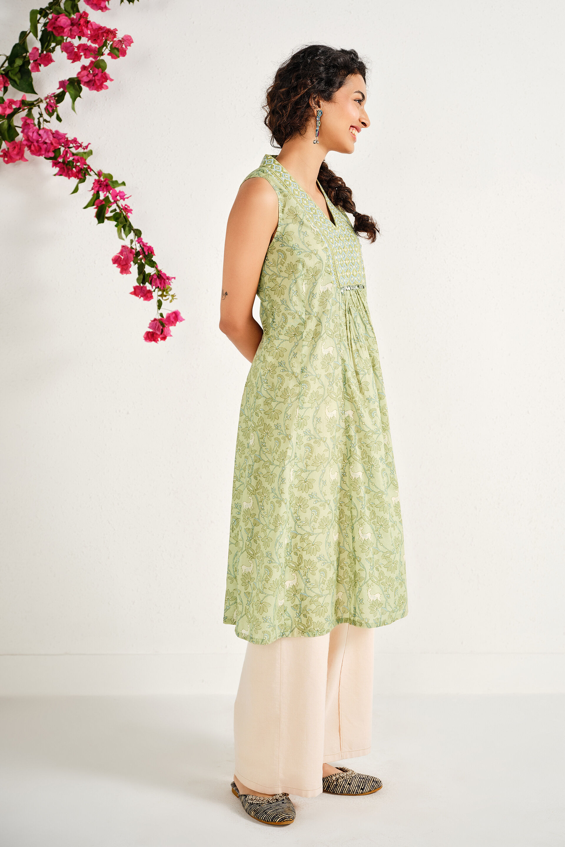 Kanishka Cotton Kurta, Green, image 5