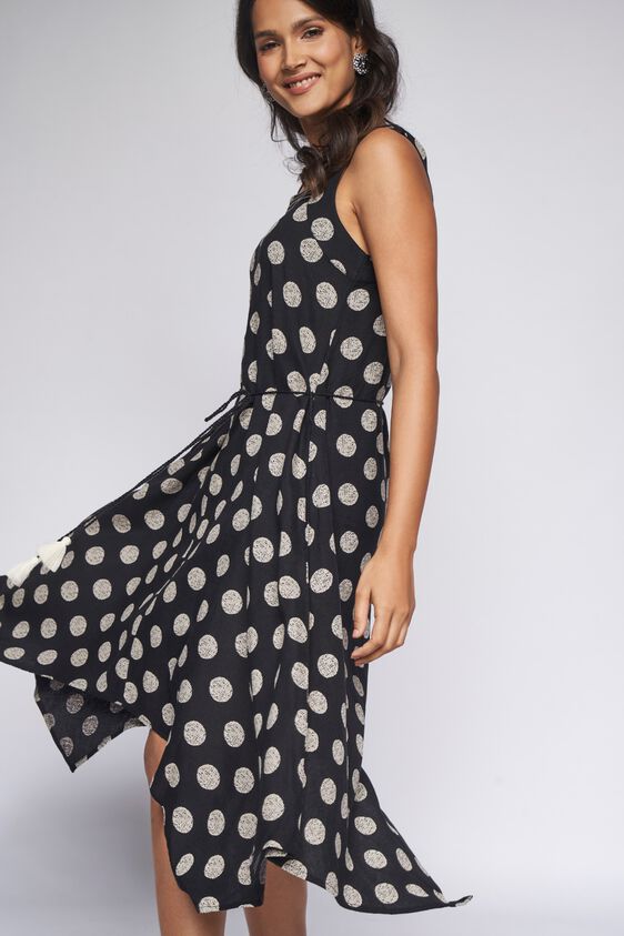 2 - Black Polka Dots Pinafore Dress, image 2