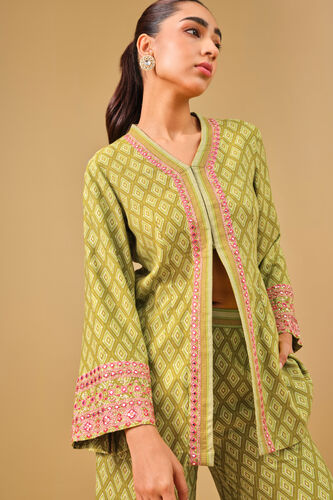 Embroidered Jacket Style Lime Co-ord, Lime, image 6