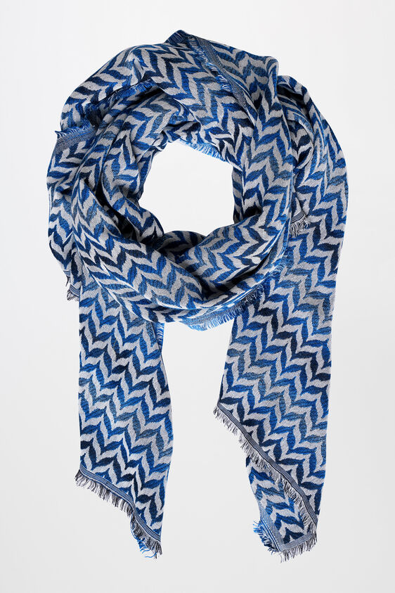 Blue Acrylic Print Scarf, , image 1