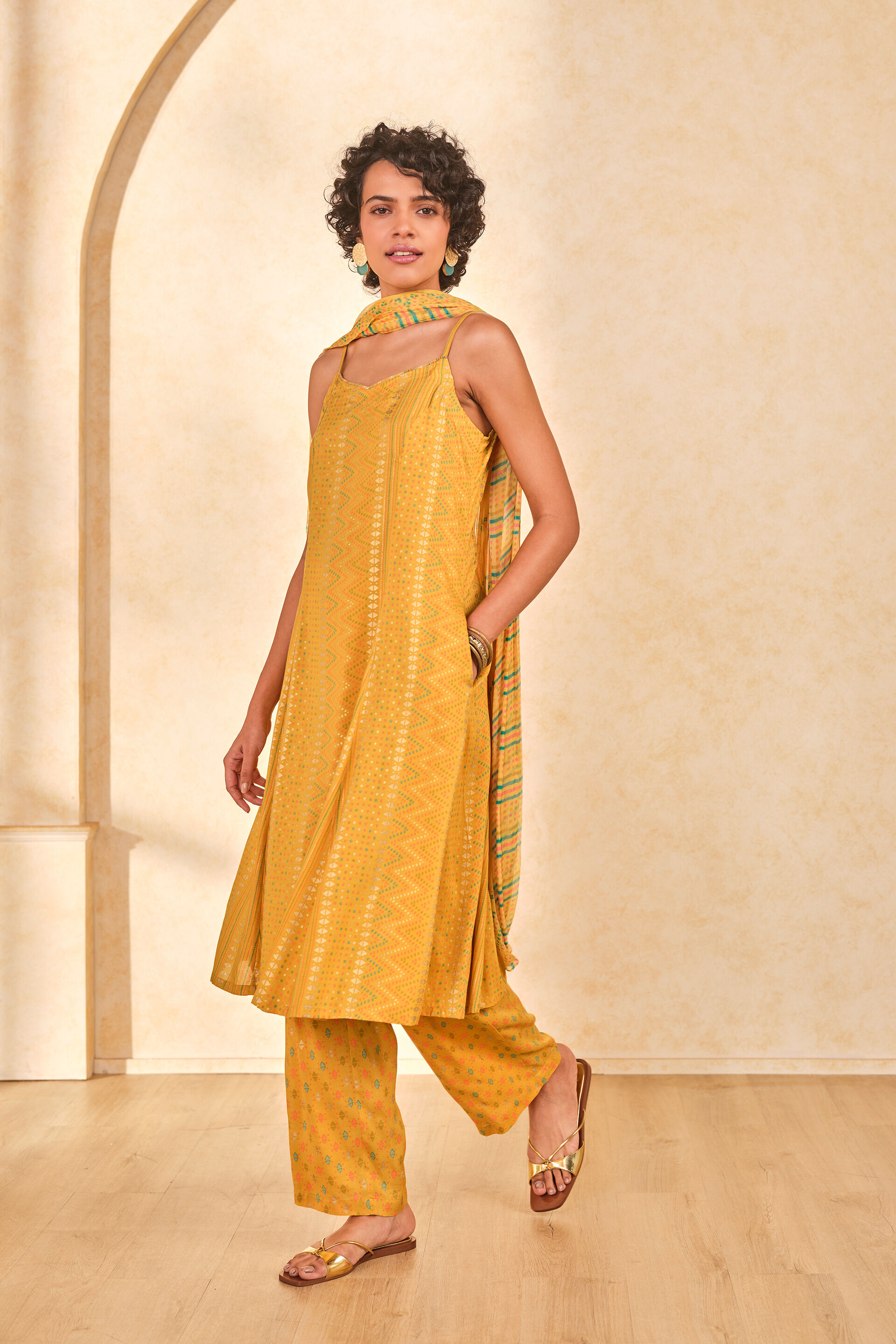 Amber Mustard Kurta Set​, Mustard, image 4