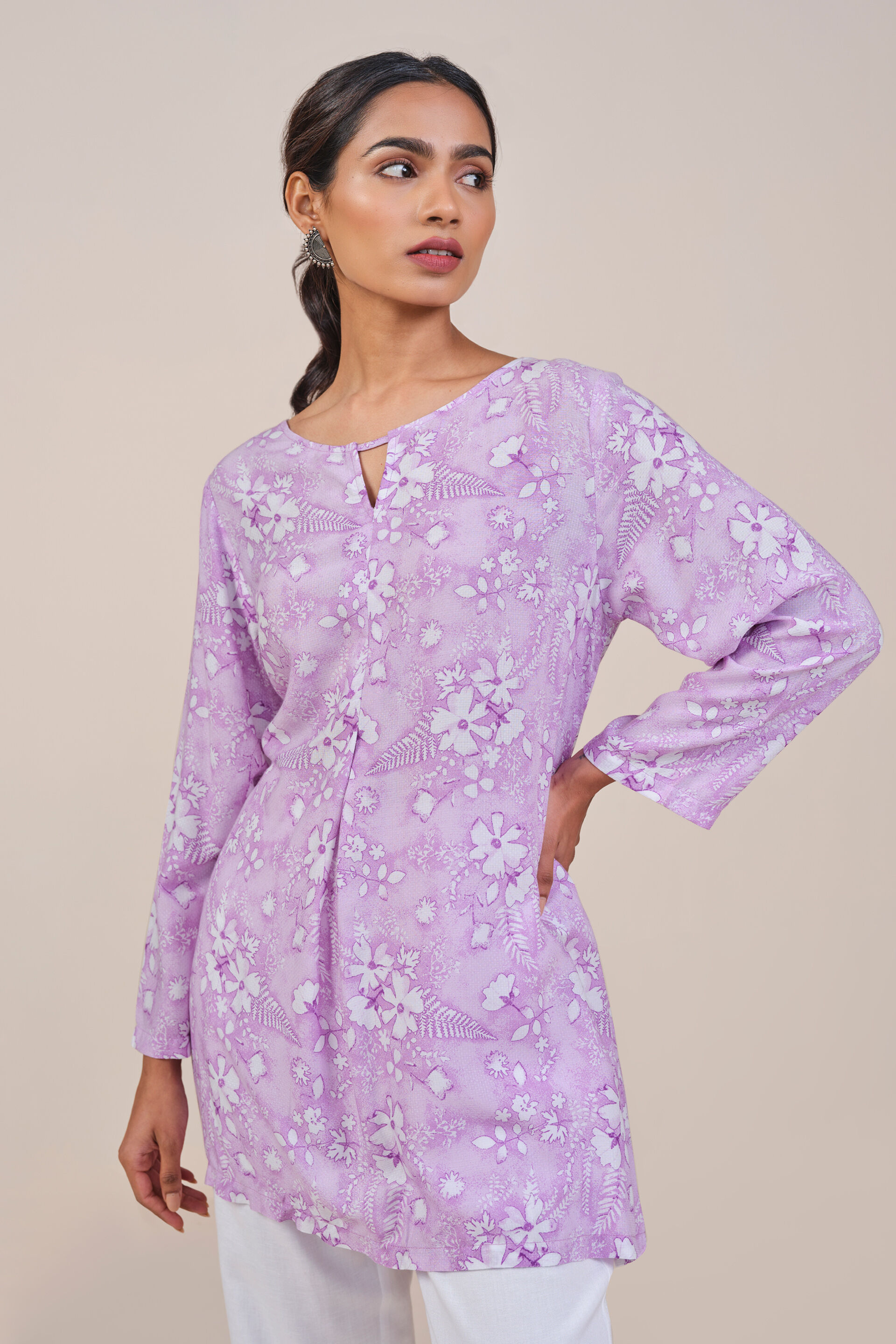 Lilac Floral Top, Lilac, image 6