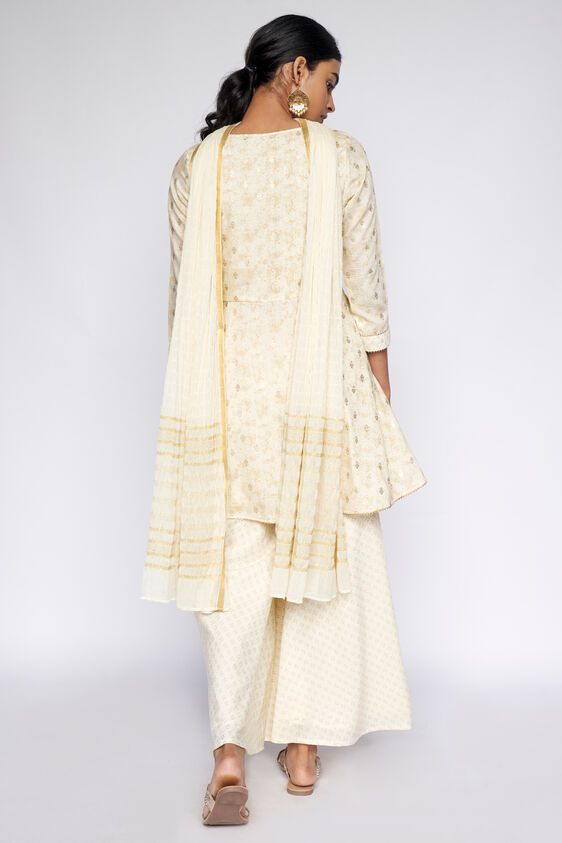4 - Beige Lace Fit and Flare Suit, image 4