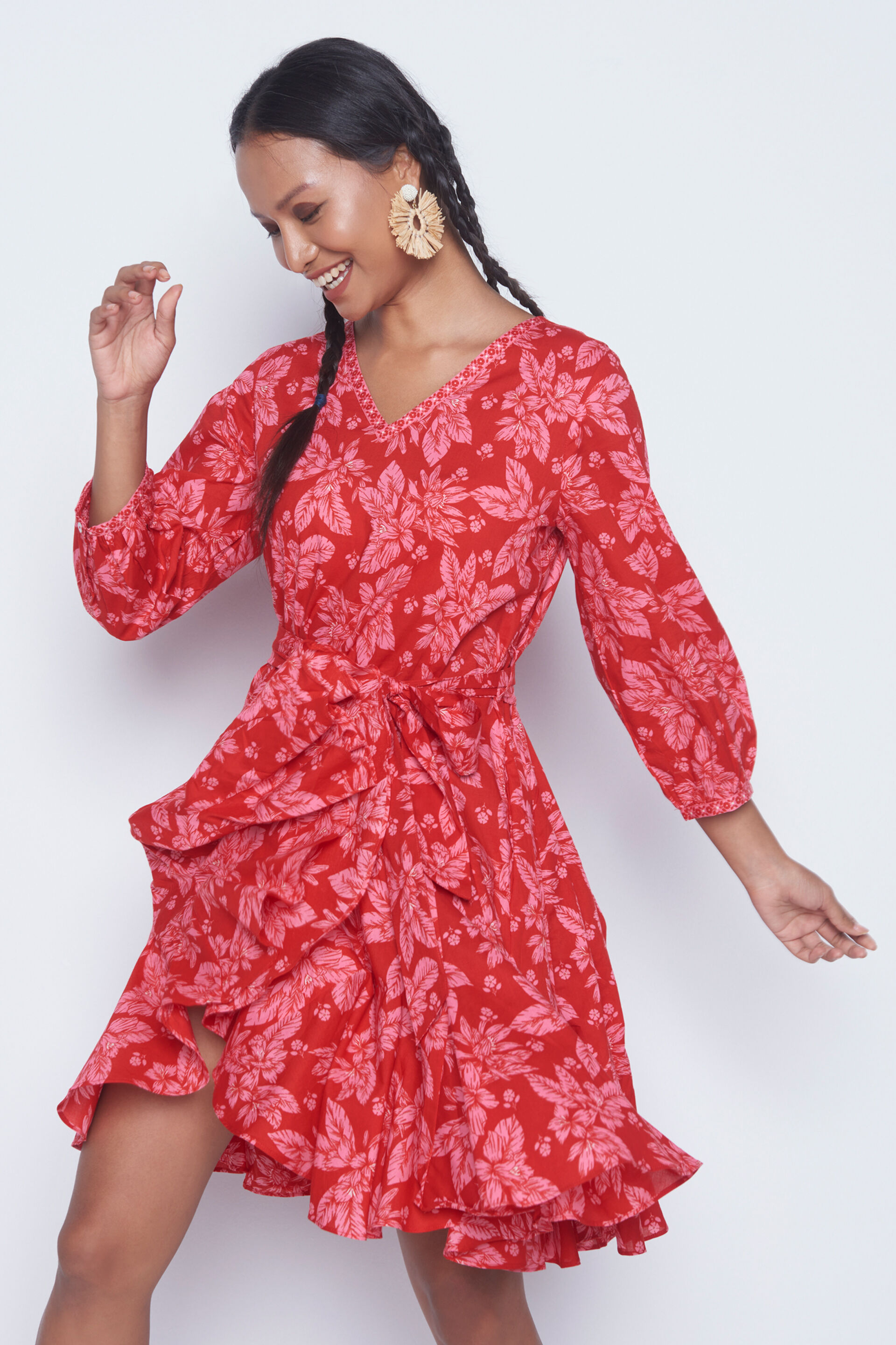 Global desi red dress top
