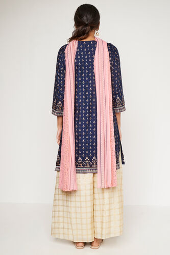 Indigo Ethnic Motifs Straight Suit, Indigo, image 5