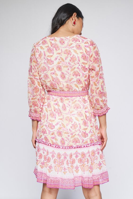 4 - Pink Floral Trapese Dress, image 4